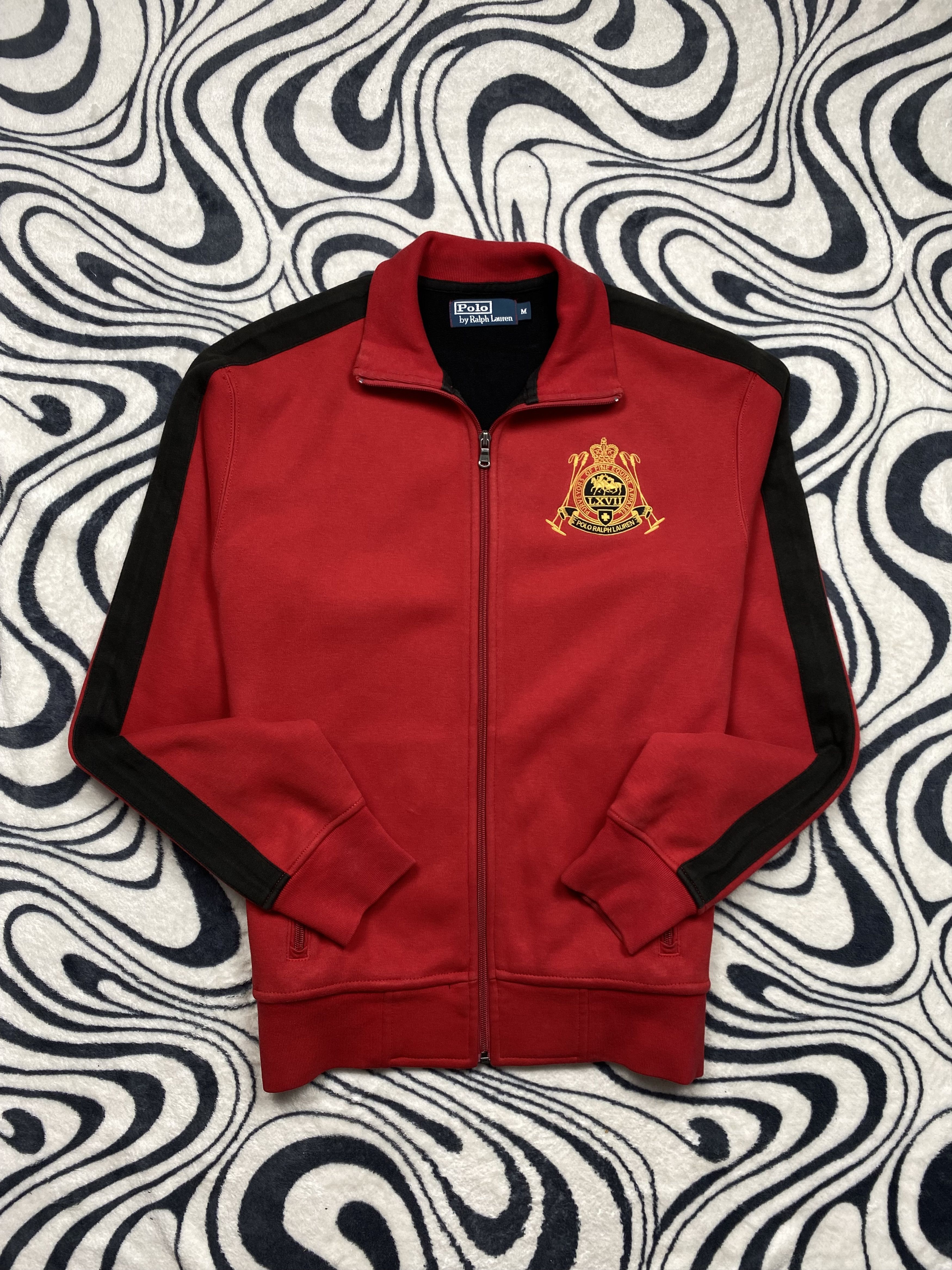 Pre-owned Polo Ralph Lauren T Vintage Mens Insulated Full Zip Hoodie In Red