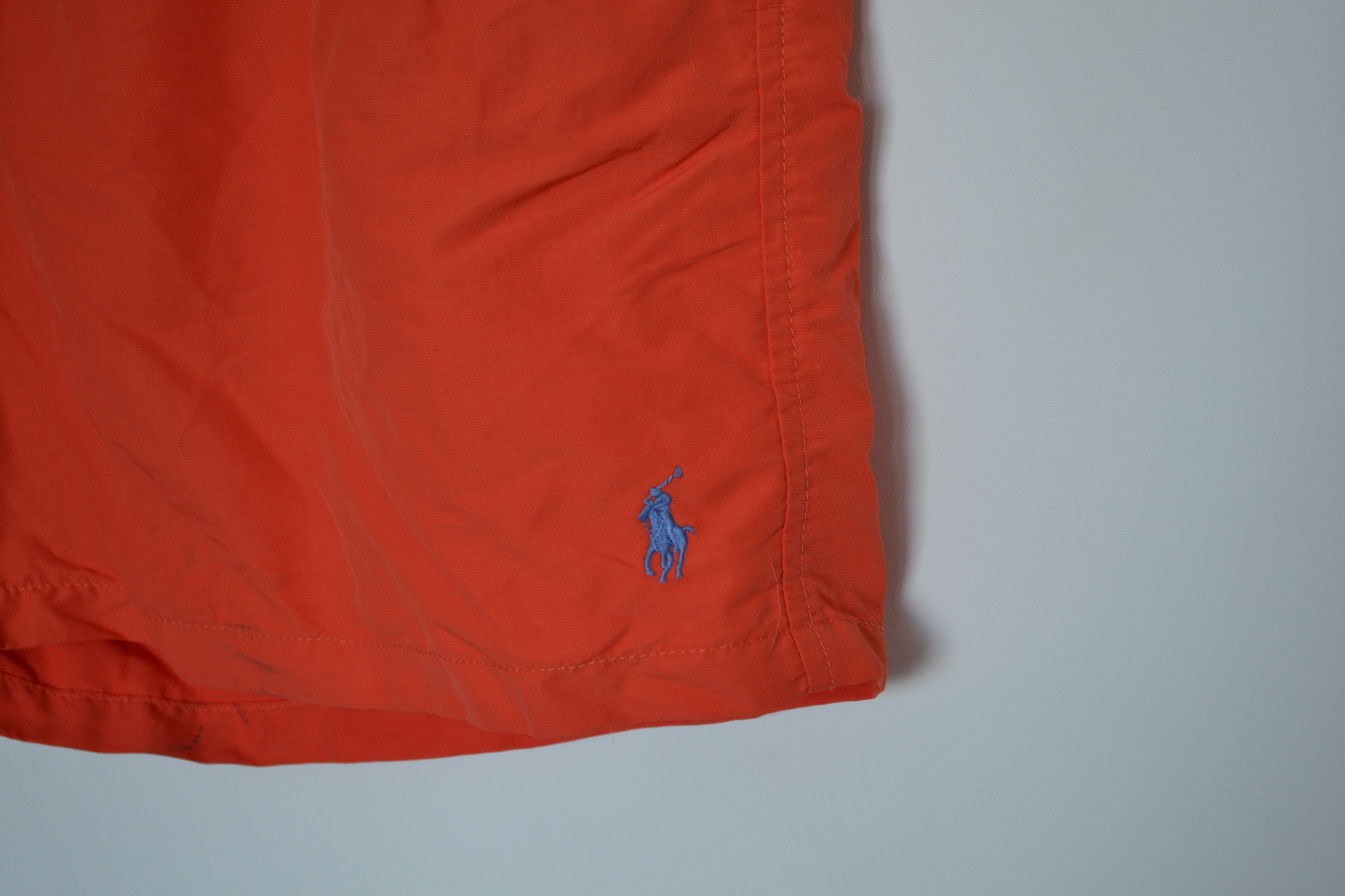 🔴 Polo Ralph Lauren Shorts Swim Logo Nylon Orange Blue