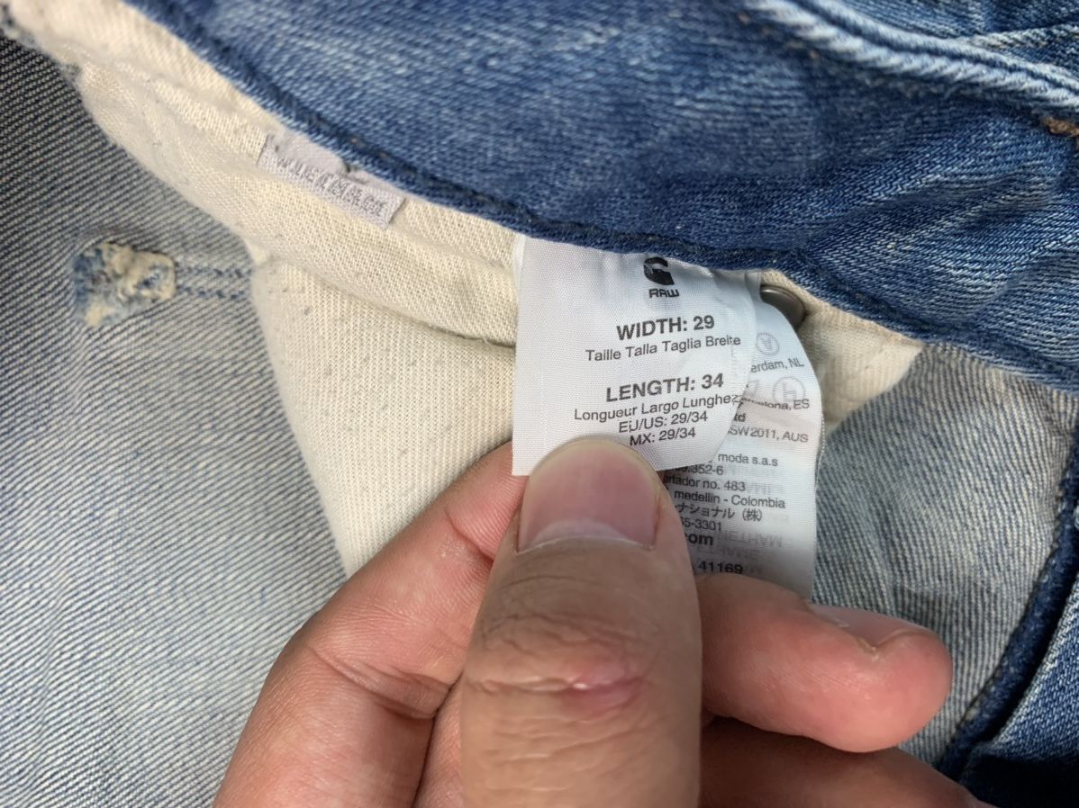 G-Star × Vintage G Star Raw Vintage Mens Denim Pants Double Knee Jeans Size US 29 - 10 Thumbnail