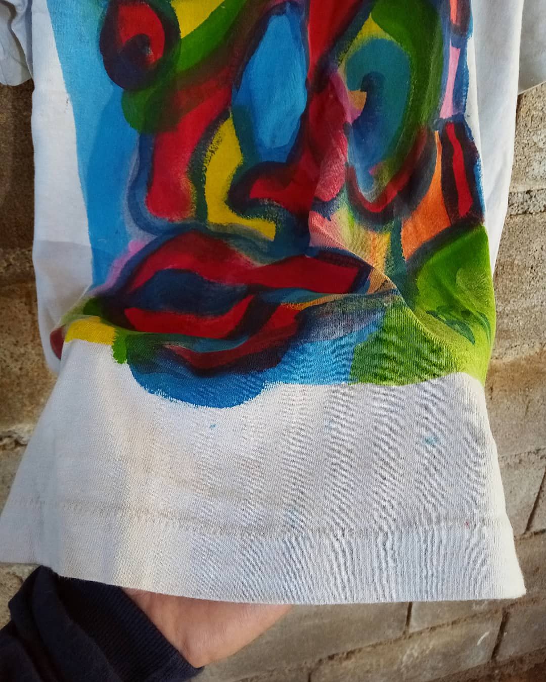 Vintage 90s Art Tee Fashion Unknown artist painting Size US L / EU 52-54 / 3 - 6 Thumbnail