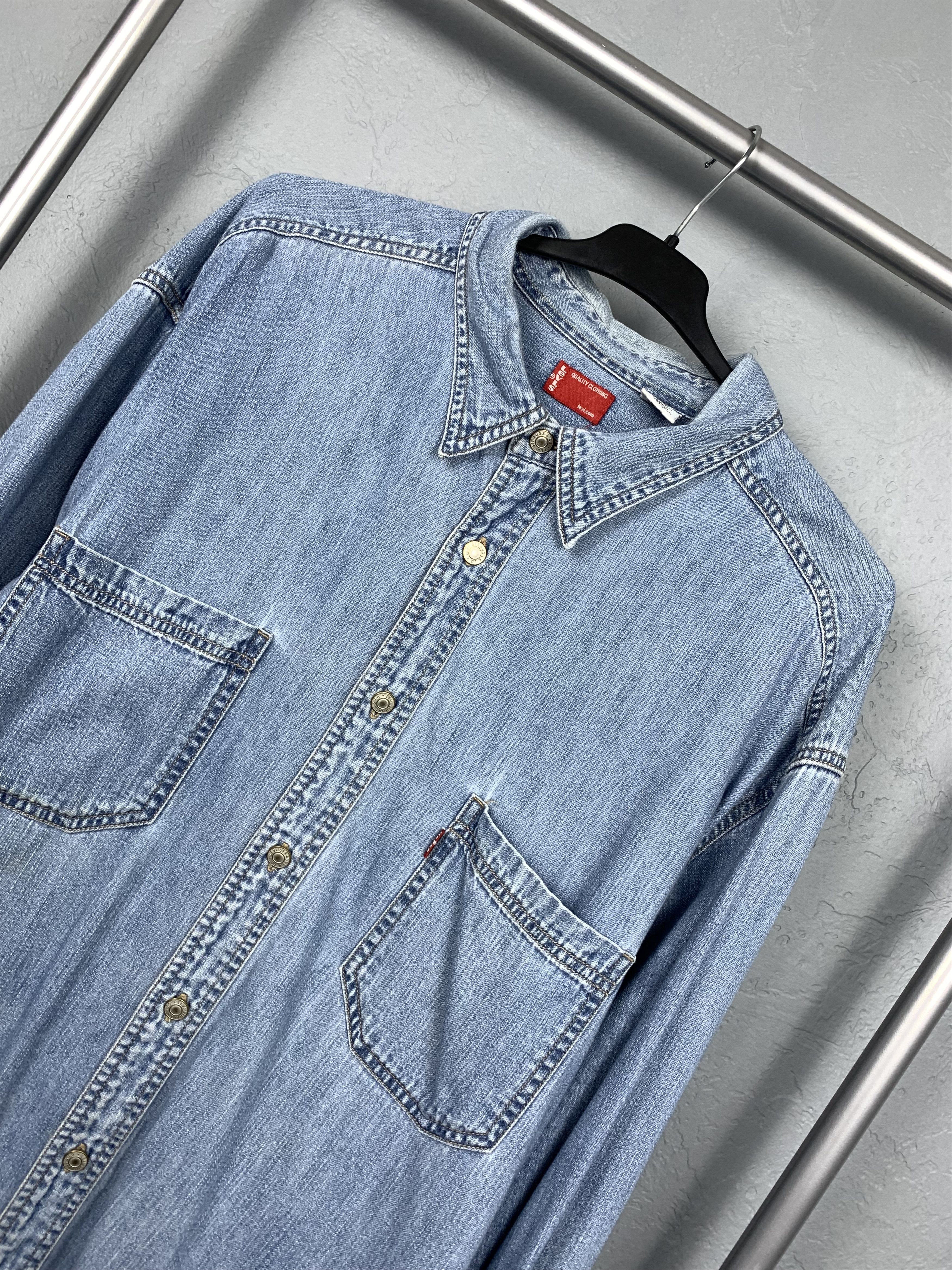 Levi's Levis 90s Vintage Mens Denim Red Tab Shirt Size US XL / EU 56 / 4 - 2 Thumbnail