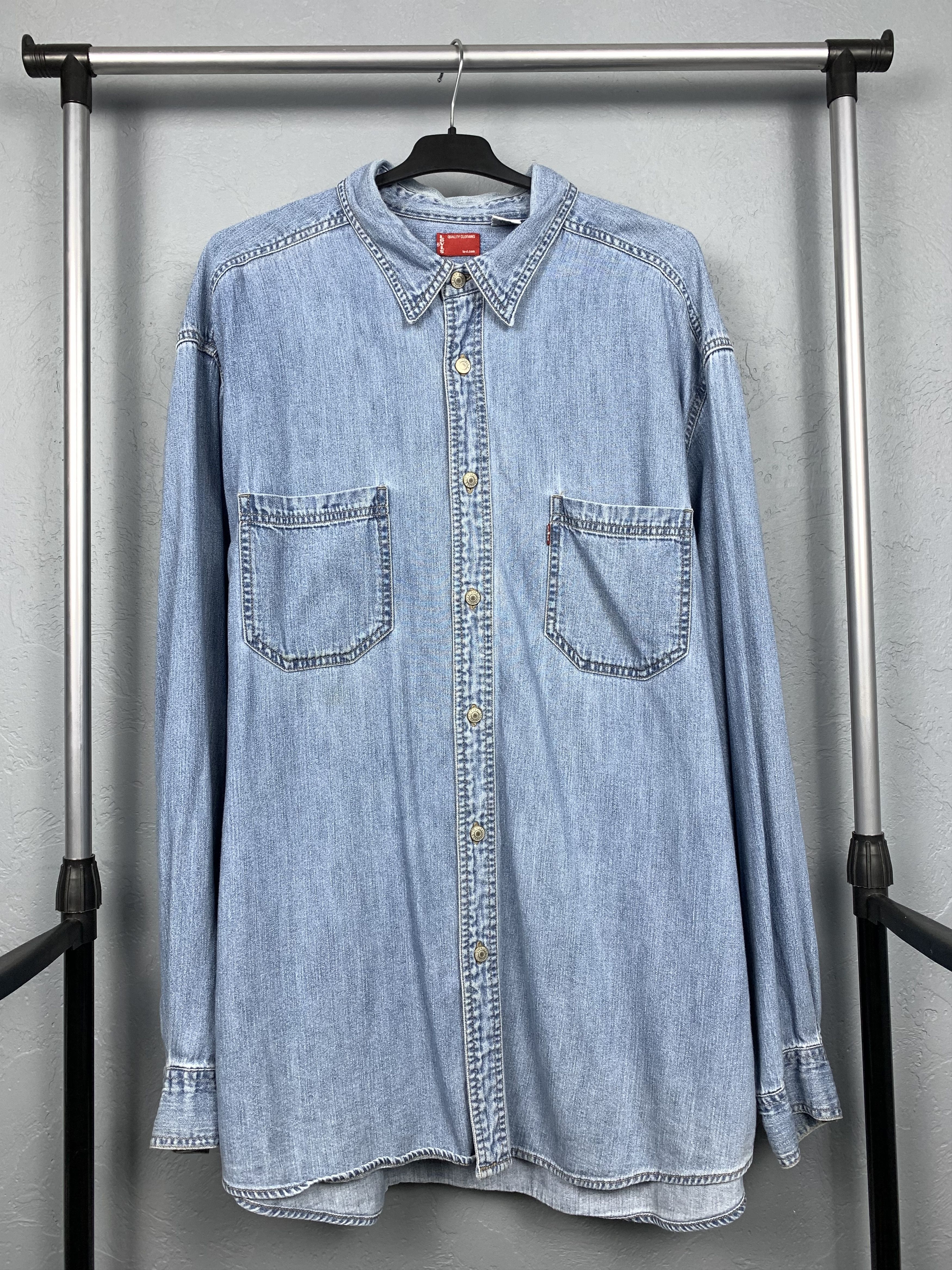Levi's Levis 90s Vintage Mens Denim Red Tab Shirt Size US XL / EU 56 / 4 - 1 Thumbnail