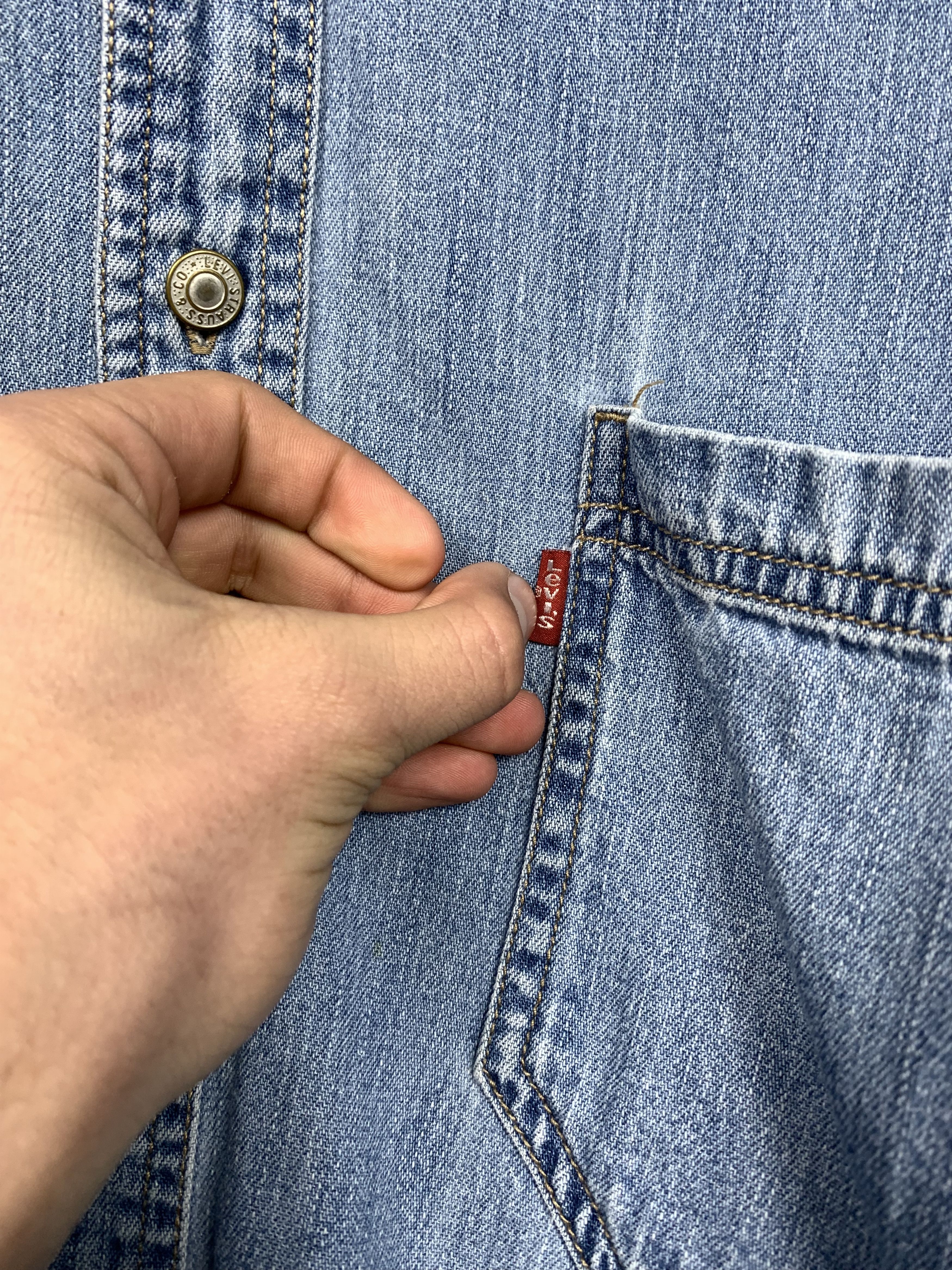 Levi's Levis 90s Vintage Mens Denim Red Tab Shirt Size US XL / EU 56 / 4 - 3 Thumbnail