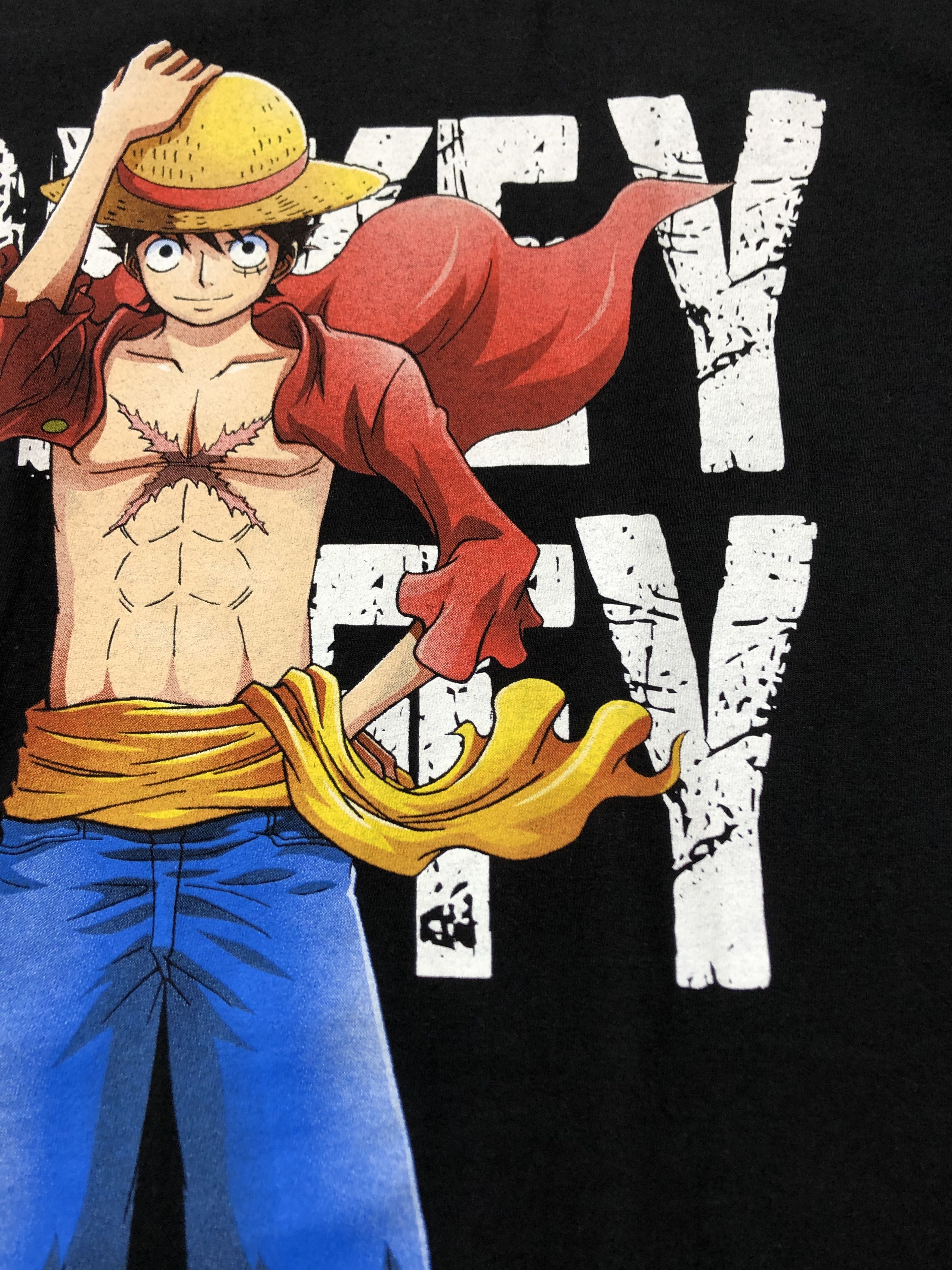 Anime Monkey D Luffy Anima Cartoon Tee Shirt Rare Y2K Drill Hype Size US L / EU 52-54 / 3 - 6 Thumbnail