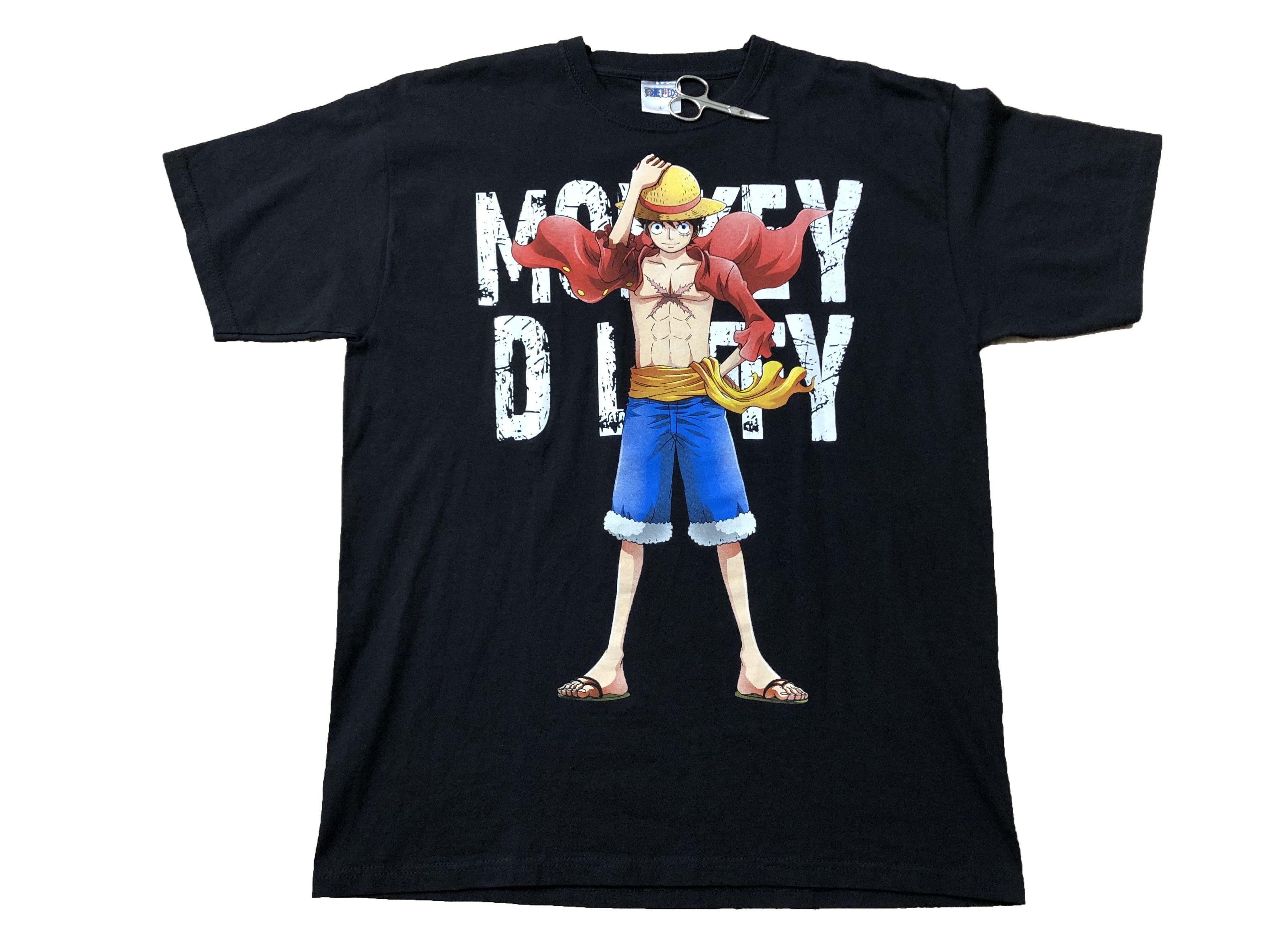 Anime Monkey D Luffy Anima Cartoon Tee Shirt Rare Y2K Drill Hype Size US L / EU 52-54 / 3 - 1 Thumbnail