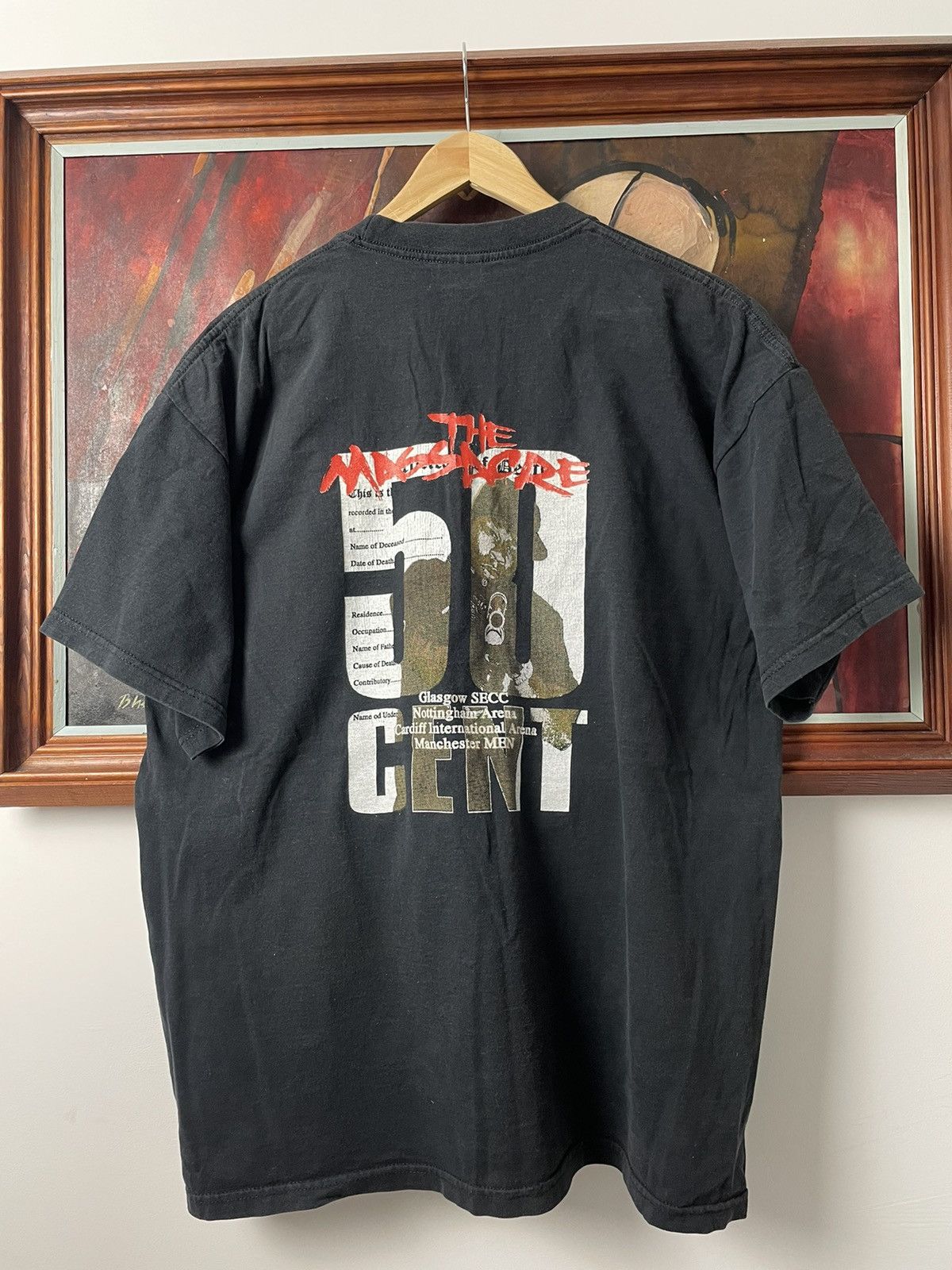 Image of 50 Cent x Rap Tees Vintage Y2K 50Cent The Massacre G-Unit Rap Band Tee Hype 00S in Black (Size XL)