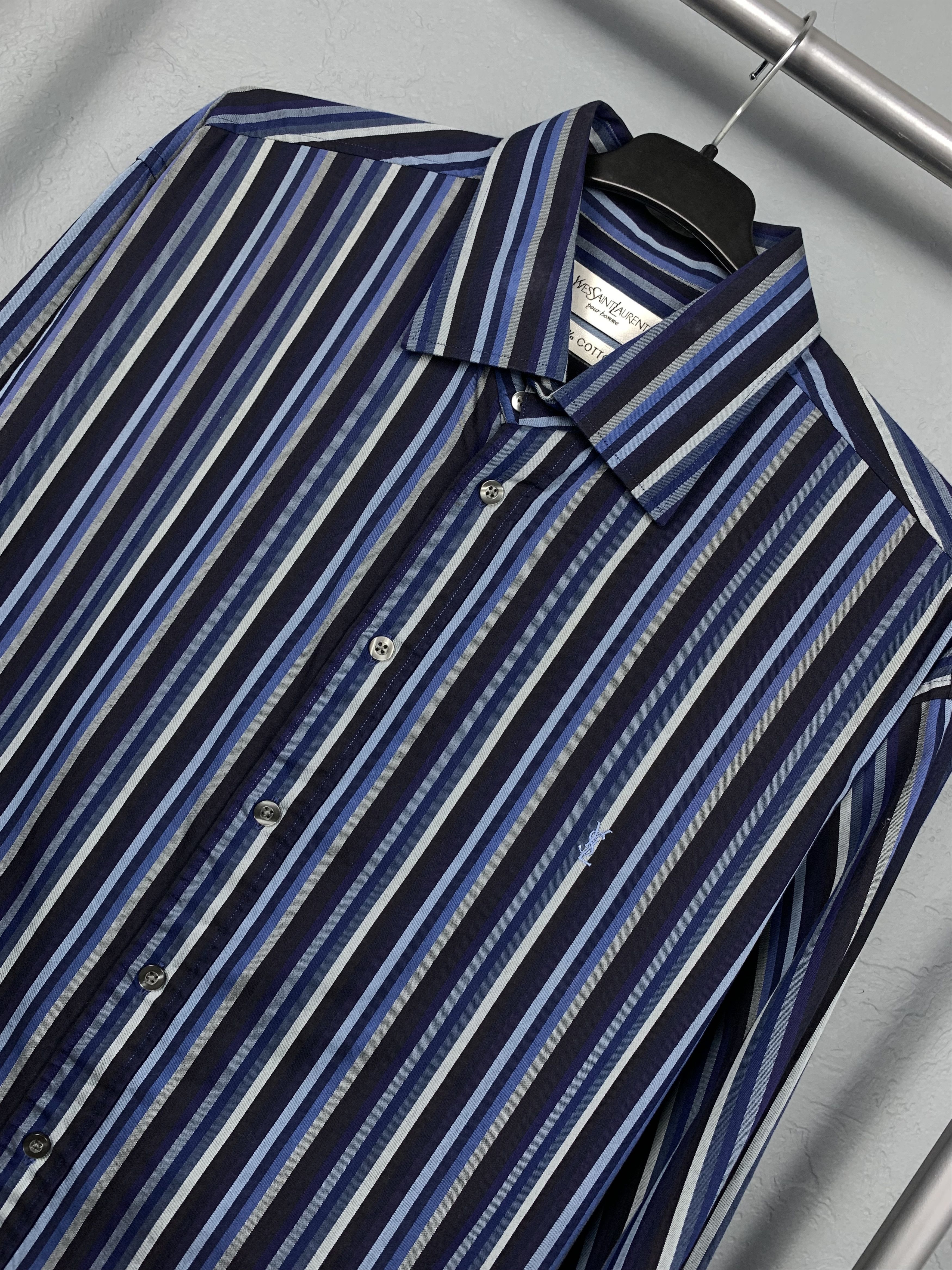 Yves Saint Laurent Yves Saint Laurent YSL Vintage Mens Long Sleeve Shirt Size US L / EU 52-54 / 3 - 2 Thumbnail