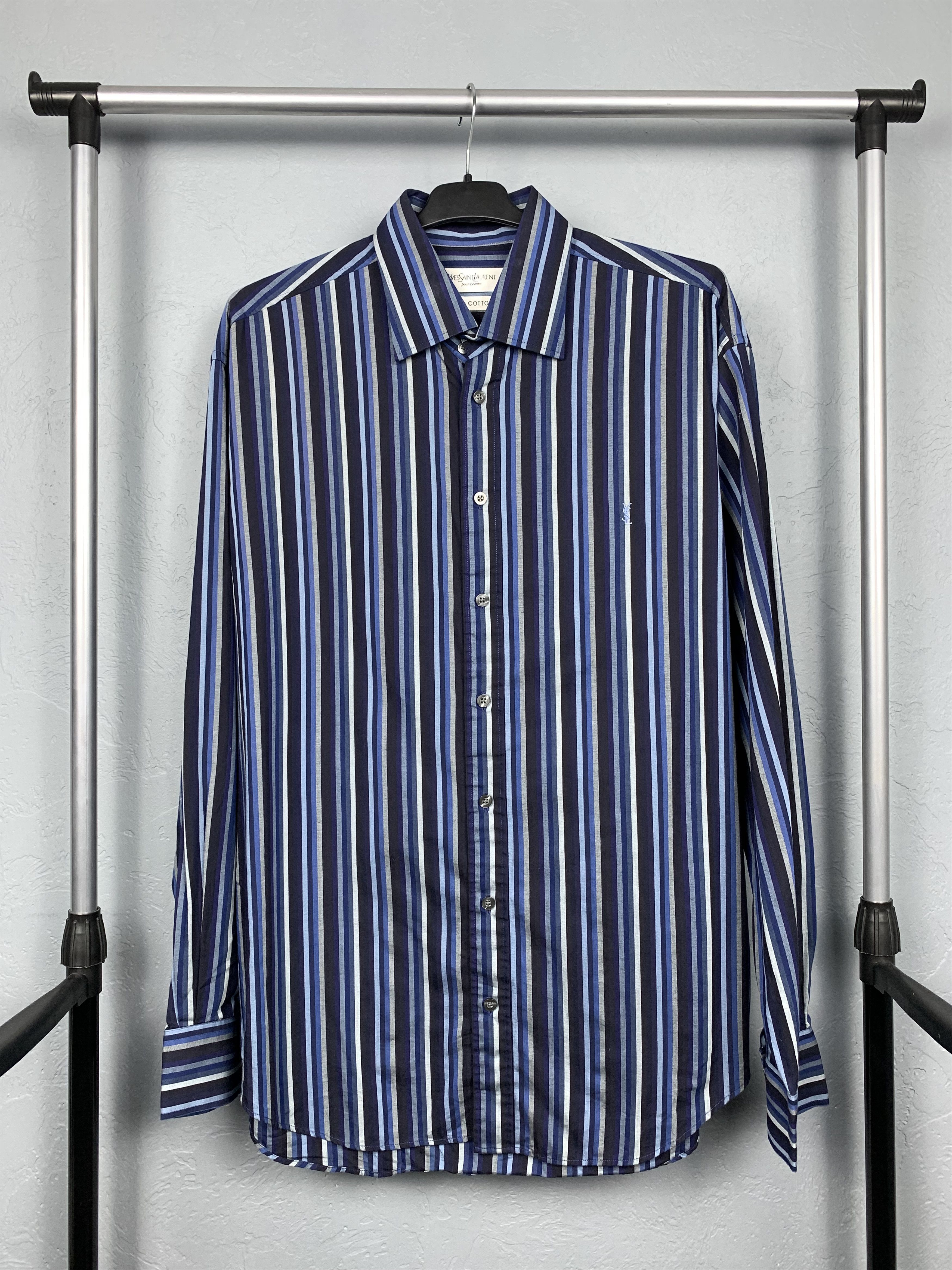 Yves Saint Laurent Yves Saint Laurent YSL Vintage Mens Long Sleeve Shirt Size US L / EU 52-54 / 3 - 1 Thumbnail
