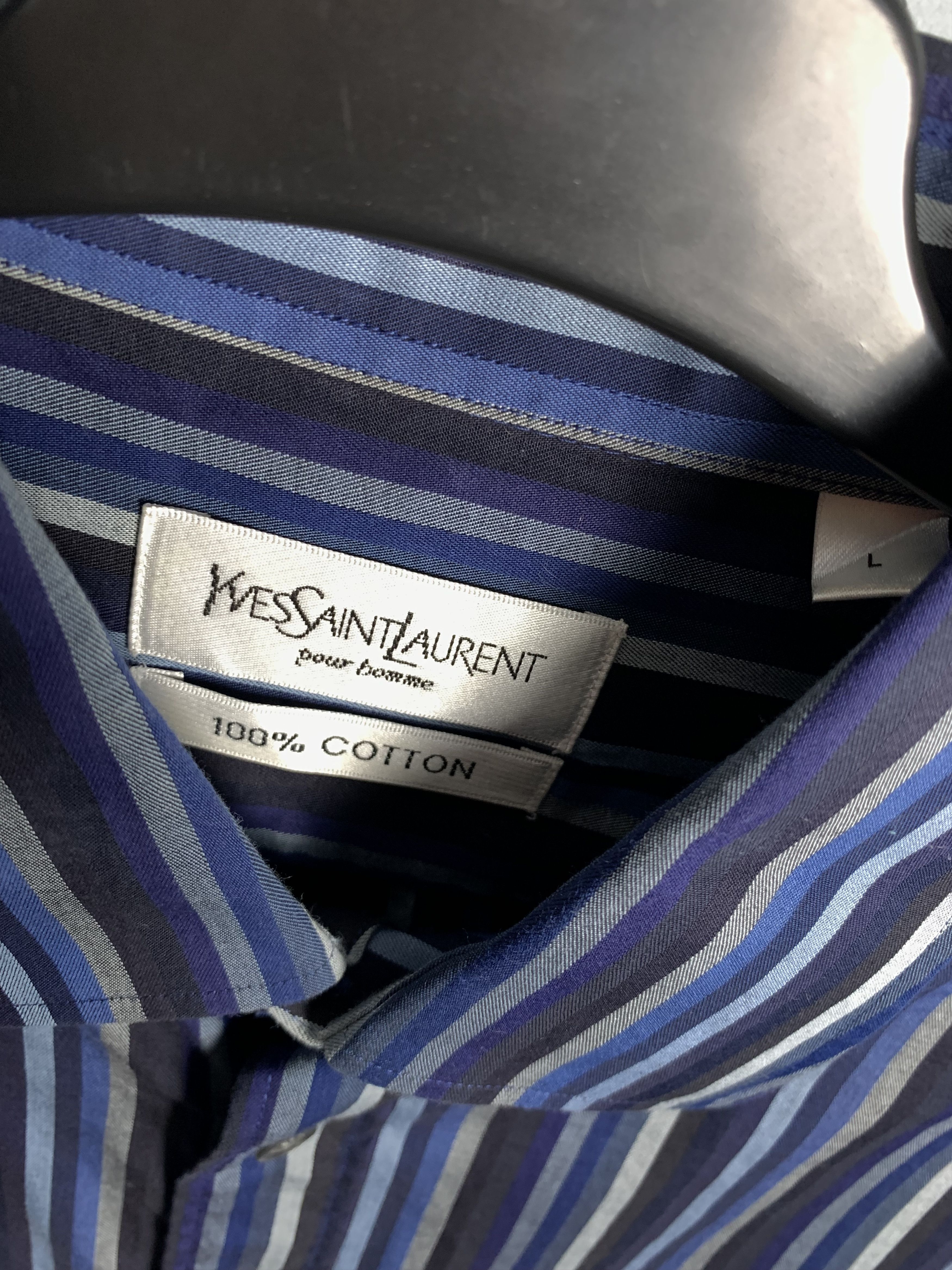 Yves Saint Laurent Yves Saint Laurent YSL Vintage Mens Long Sleeve Shirt Size US L / EU 52-54 / 3 - 3 Thumbnail