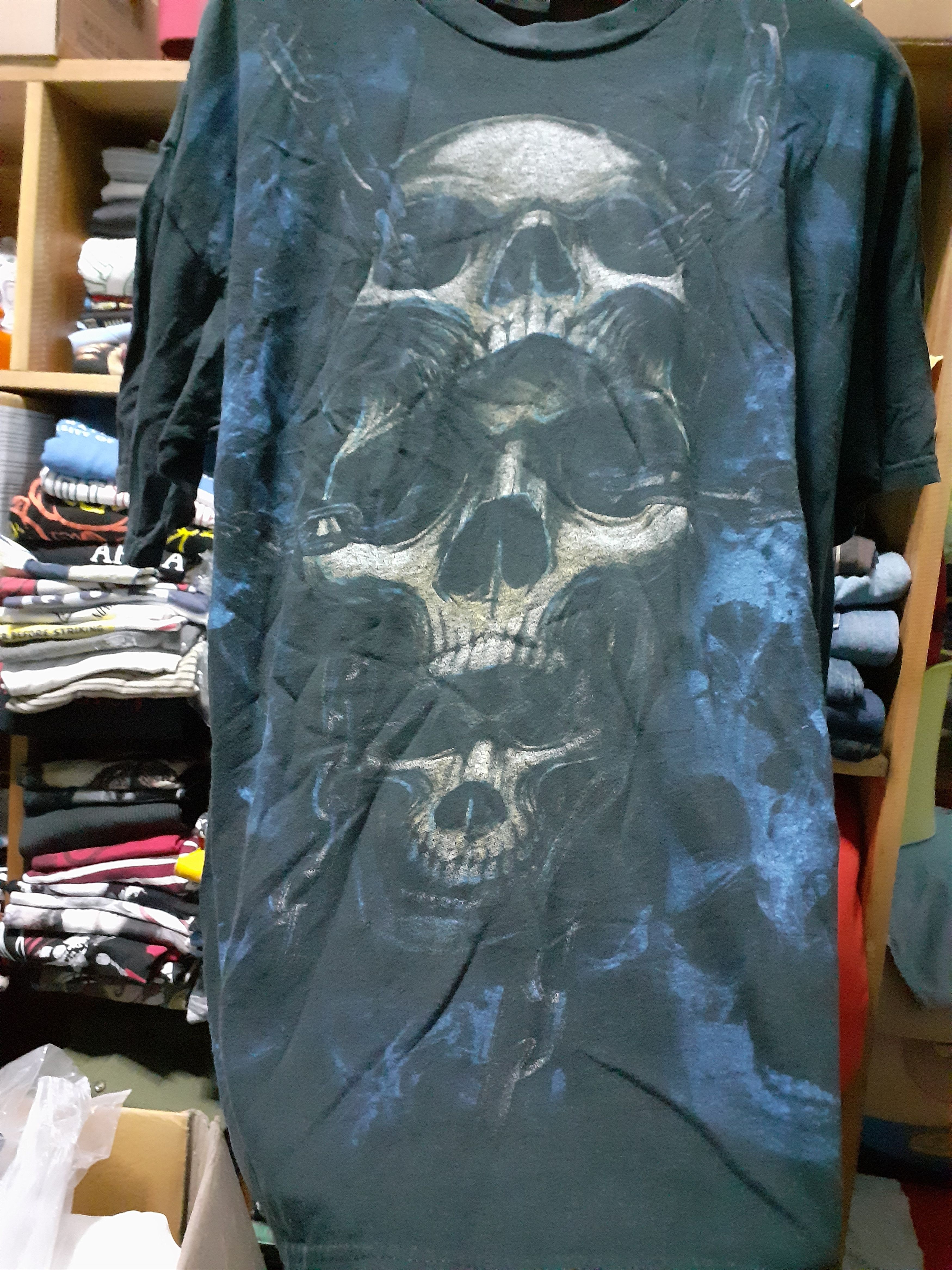 Vintage Vintage Skull Lightening Metal Rock Fashion 90s 00s Rappers Size US XL / EU 56 / 4 - 2 Thumbnail