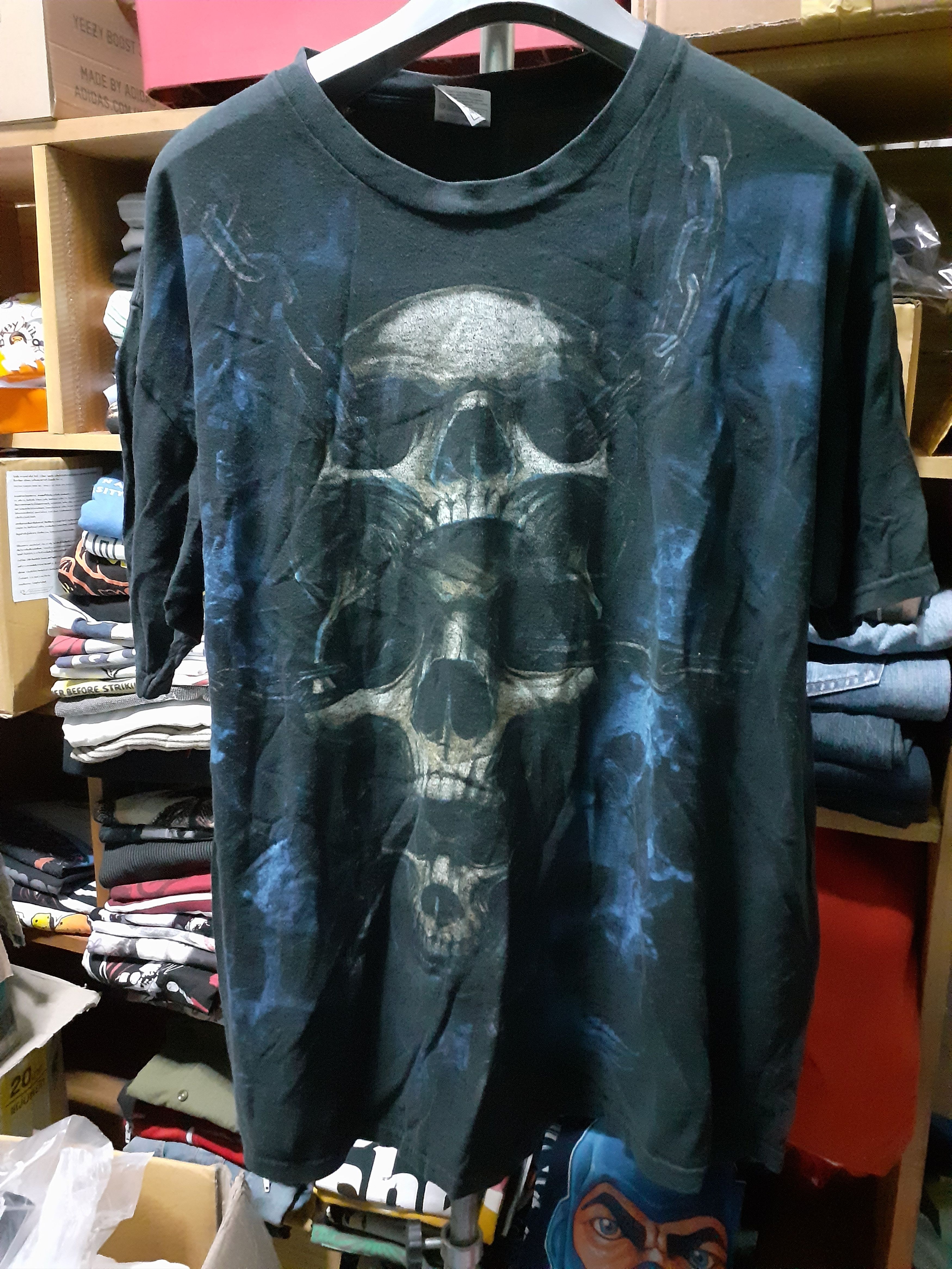 Vintage Vintage Skull Lightening Metal Rock Fashion 90s 00s Rappers Size US XL / EU 56 / 4 - 1 Thumbnail