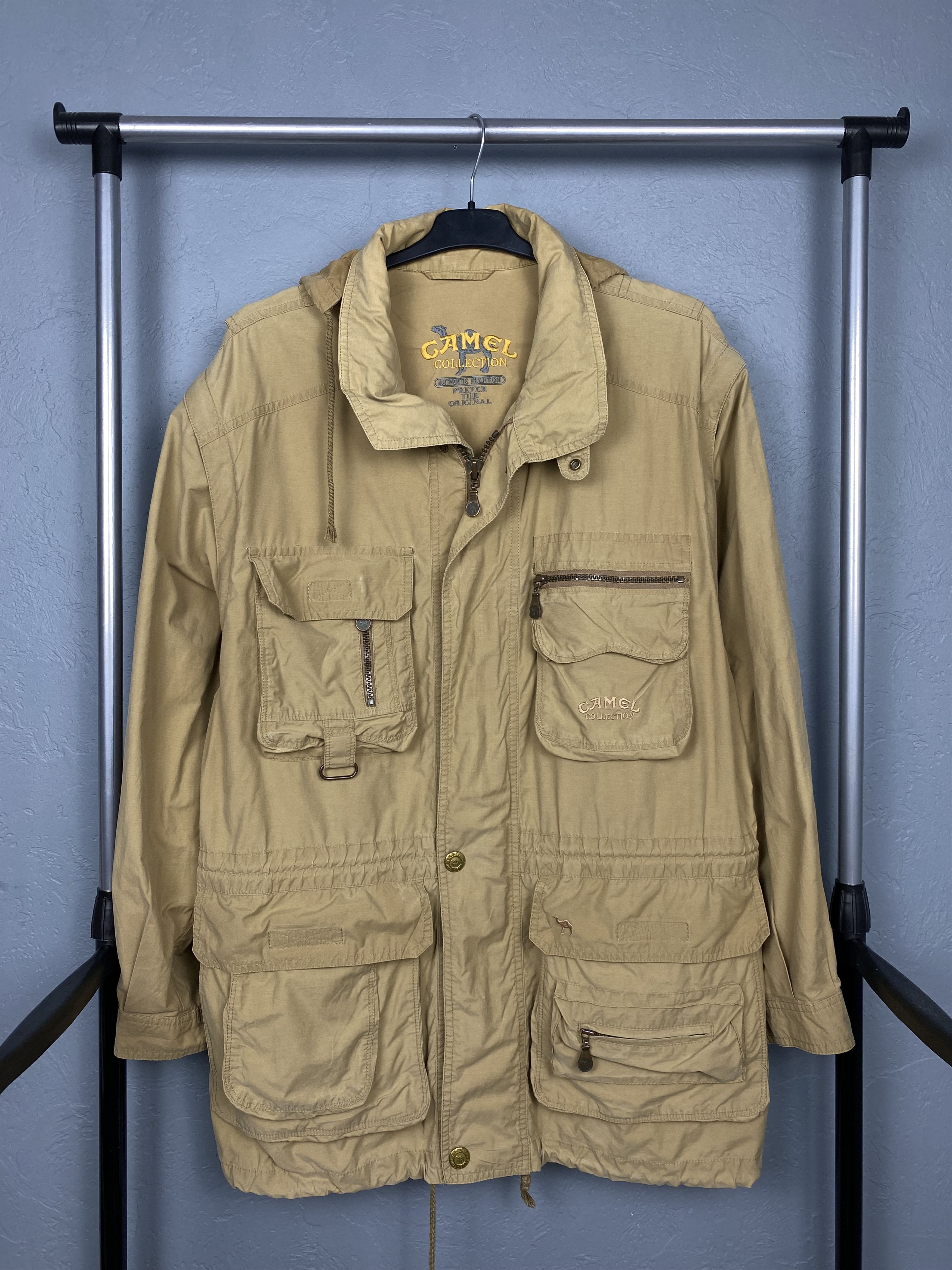 Camel Camel Collection Vintage Mens Utility Cargo Jacket Size US L / EU 52-54 / 3 - 1 Thumbnail