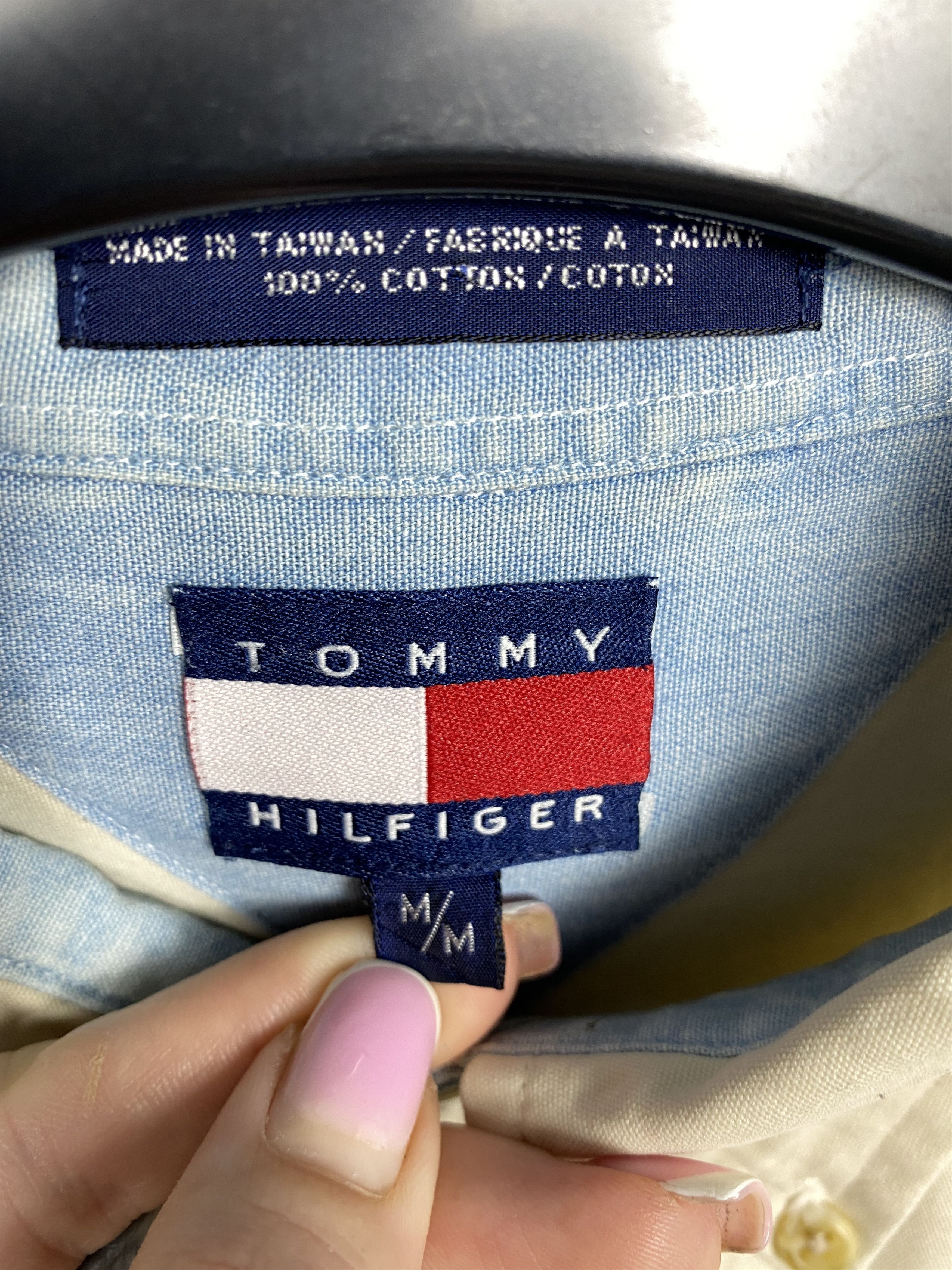 Tommy Hilfiger × Vintage Tommy Hilfiger 90s Vintage Mens Long Sleeve Shirt Size US M / EU 48-50 / 2 - 4 Thumbnail