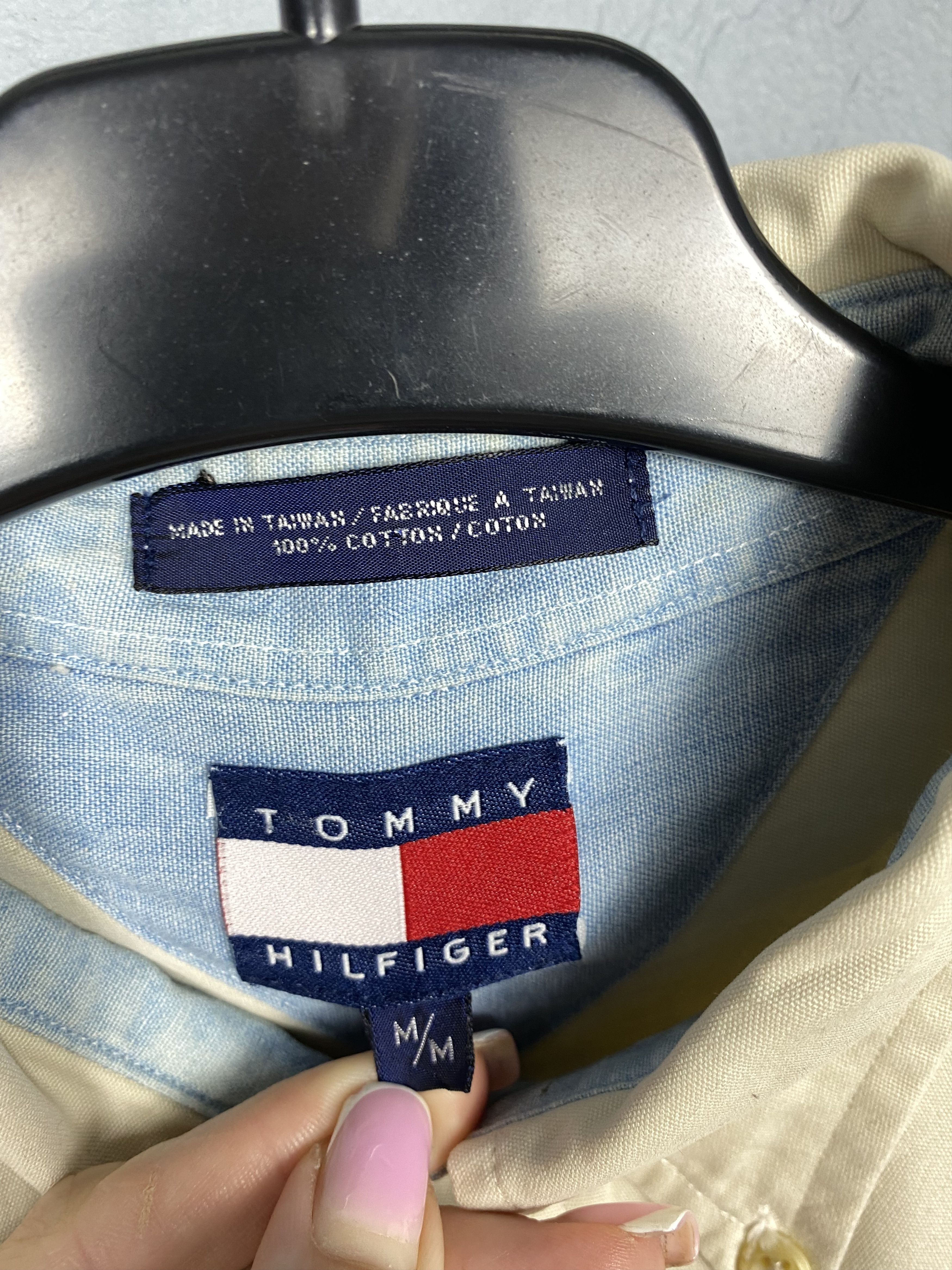 Tommy Hilfiger × Vintage Tommy Hilfiger 90s Vintage Mens Long Sleeve Shirt Size US M / EU 48-50 / 2 - 5 Thumbnail