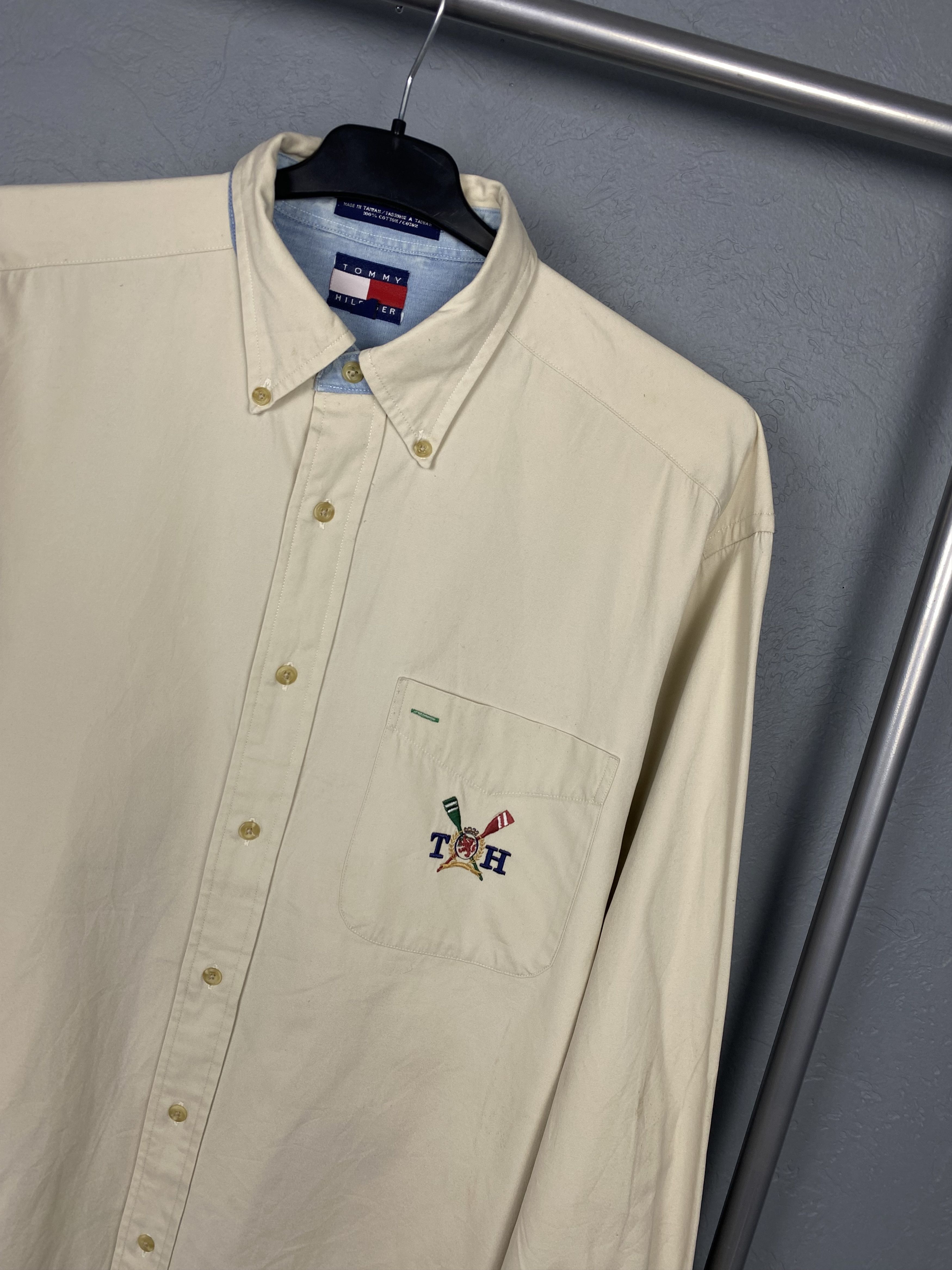 Tommy Hilfiger × Vintage Tommy Hilfiger 90s Vintage Mens Long Sleeve Shirt Size US M / EU 48-50 / 2 - 2 Thumbnail