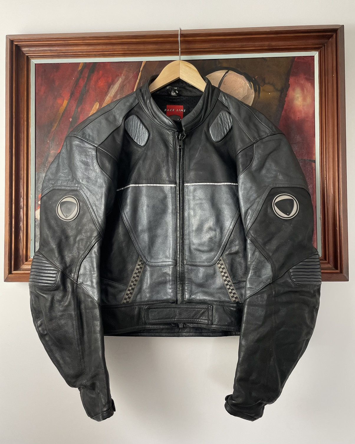 image of Avant Garde x Leather Jacket Boxy Fit High Quality Genuine Leather Jacket Racing Y2K Hype in Black 