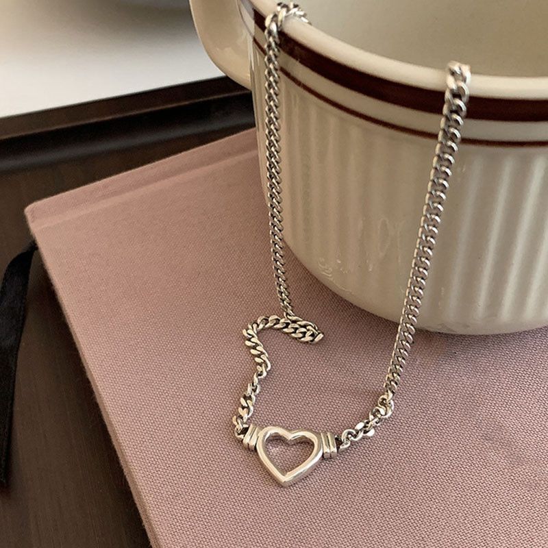 Jewelry Creative Minimalist Love Heart Necklace Size ONE SIZE - 1 Thumbnail