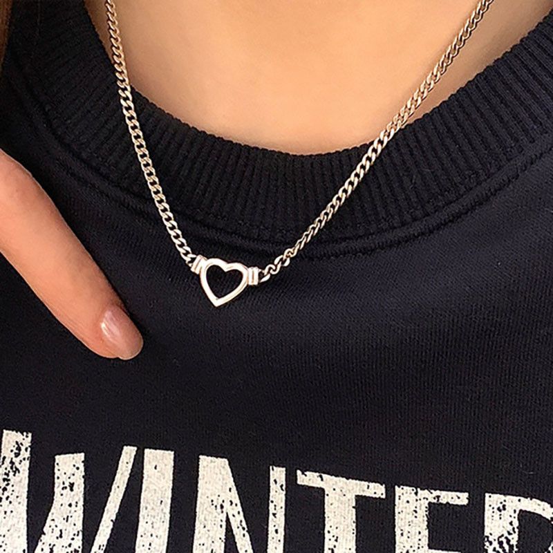Jewelry Creative Minimalist Love Heart Necklace Size ONE SIZE - 2 Thumbnail