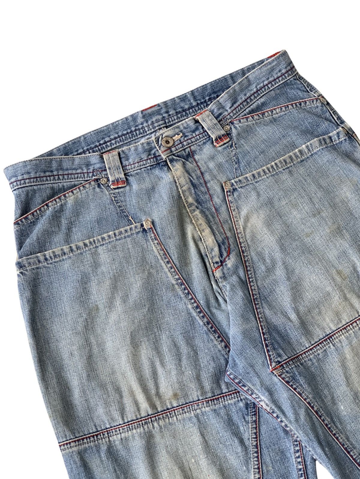Japanese Brand Vintage Masterpiece Japan Double Knee Baggy Denim Pant Size US 34 / EU 50 - 3 Thumbnail