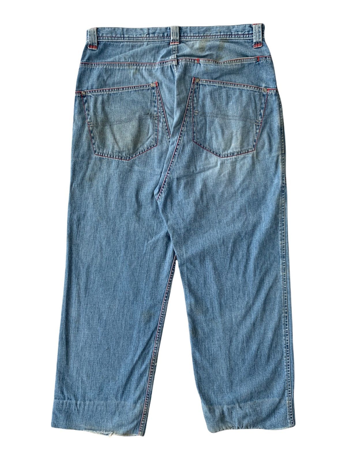 Japanese Brand Vintage Masterpiece Japan Double Knee Baggy Denim Pant Size US 34 / EU 50 - 2 Thumbnail