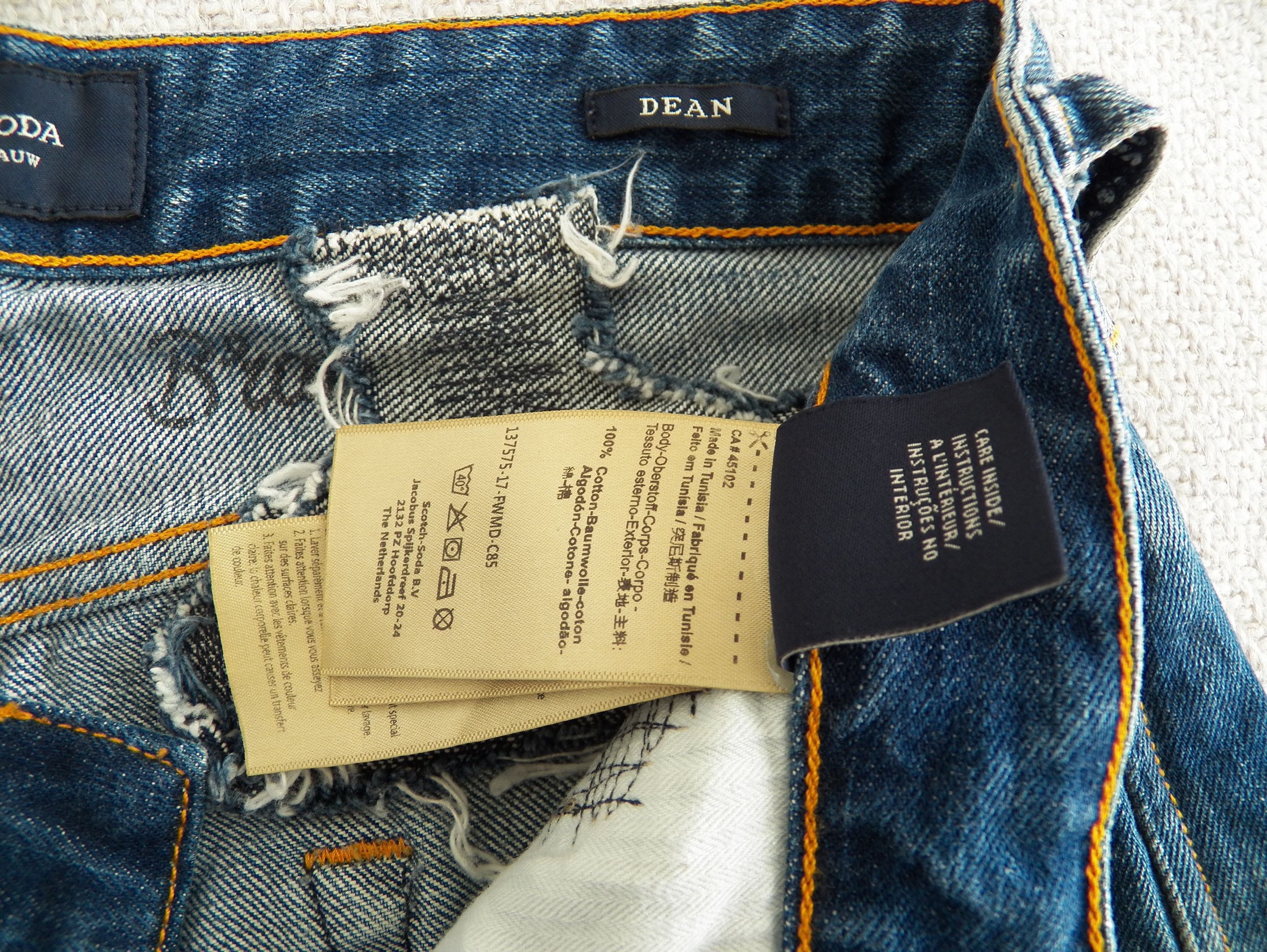 Scotch & Soda Dean Loose Taper JEANS W28 L32 Blue Patchwork Distressed NWT Size US 28 / EU 44 - 4 Thumbnail