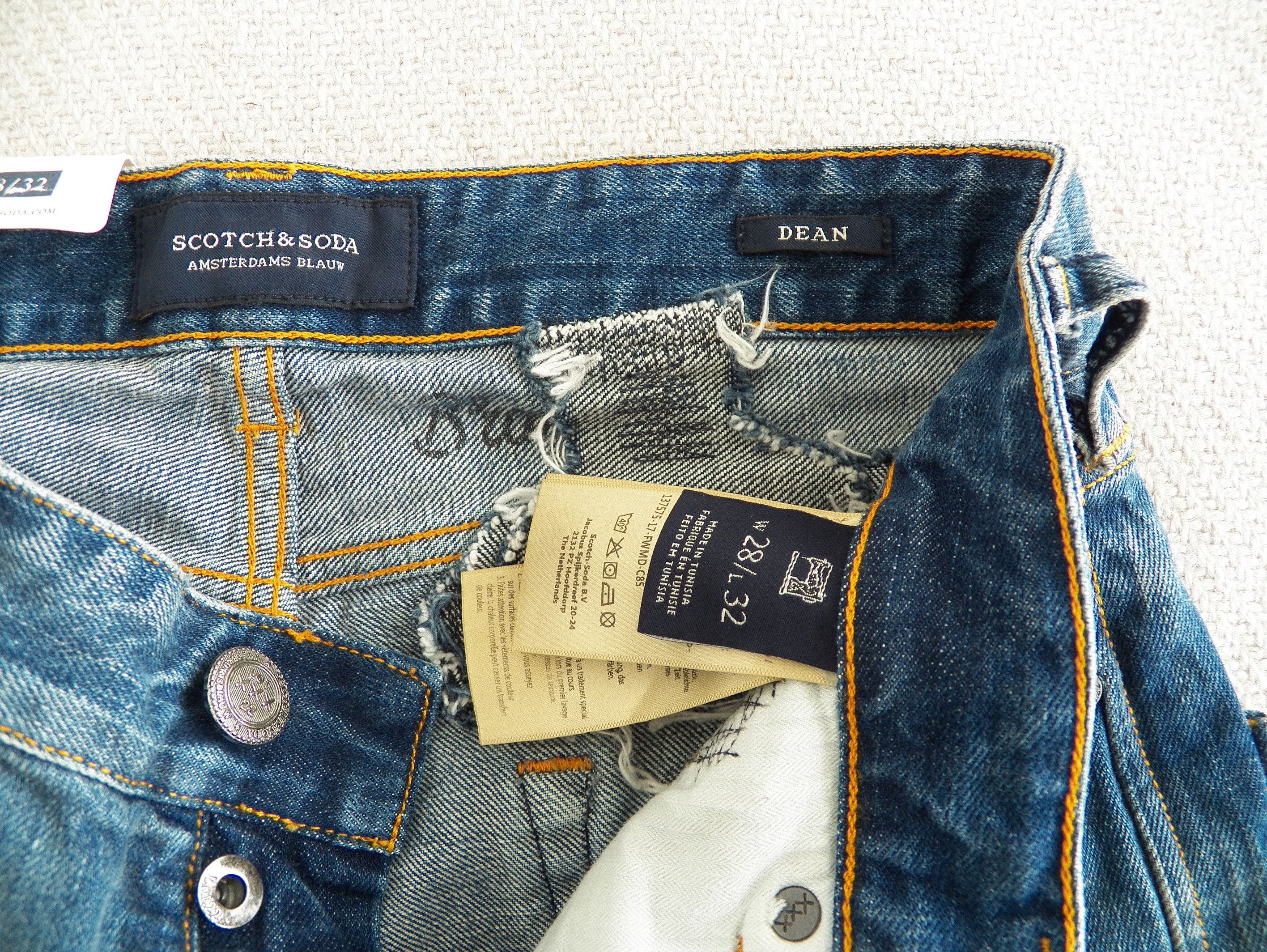 Scotch & Soda Dean Loose Taper JEANS W28 L32 Blue Patchwork Distressed NWT Size US 28 / EU 44 - 3 Thumbnail