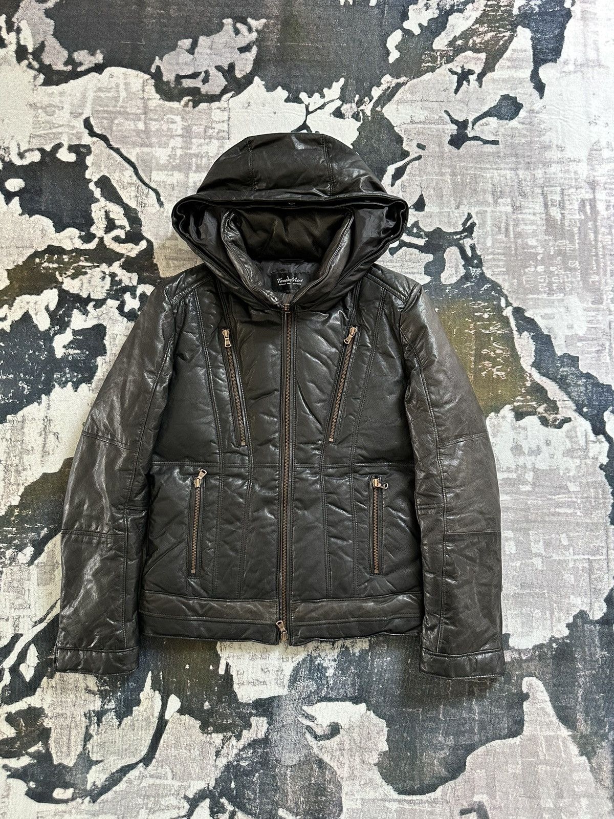 image of 00S Tornado Mart Multi Zippers Astro Leather Jacket in Black, Men's (Size Medium)