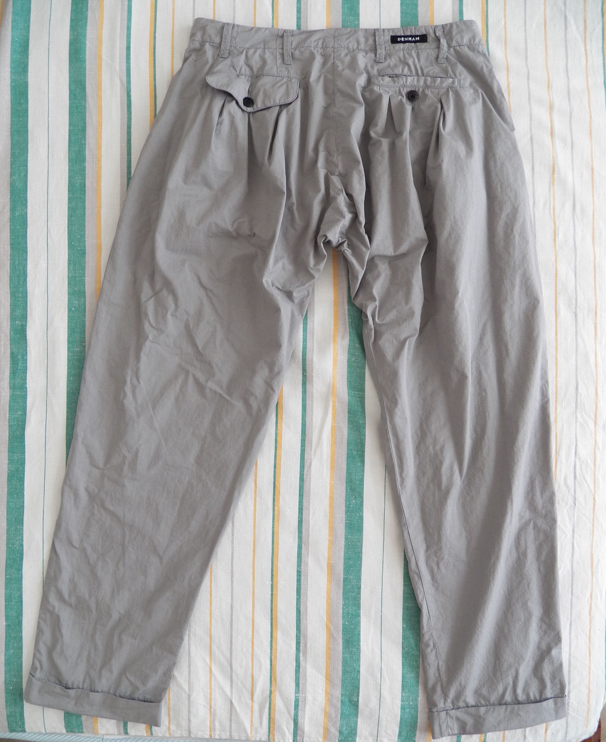 DENHAM Code Harem Fit Pants Trousers W32 L32 Silver Grey Twill Size US 32 / EU 48 - 6 Thumbnail