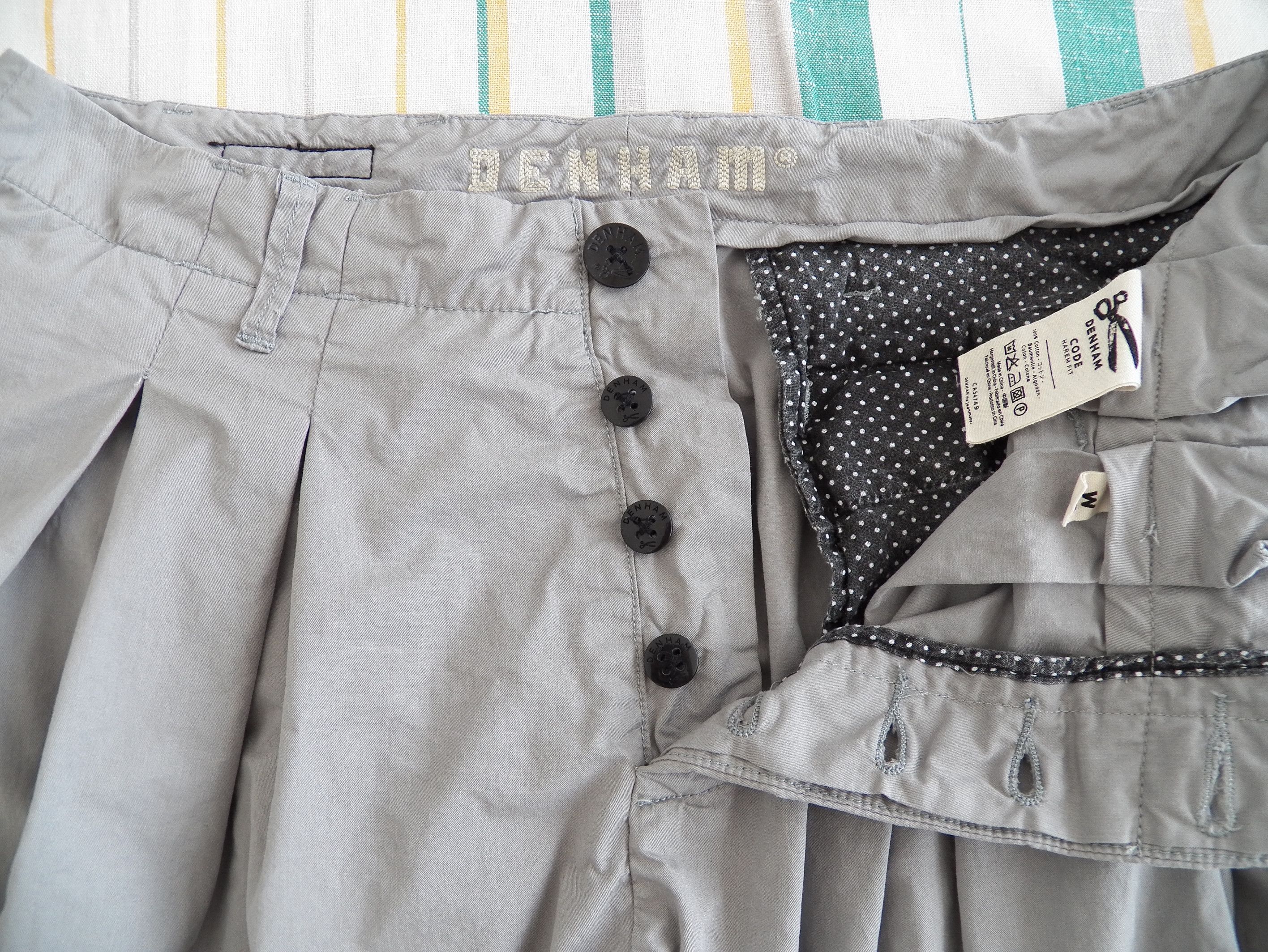 DENHAM Code Harem Fit Pants Trousers W32 L32 Silver Grey Twill Size US 32 / EU 48 - 2 Thumbnail