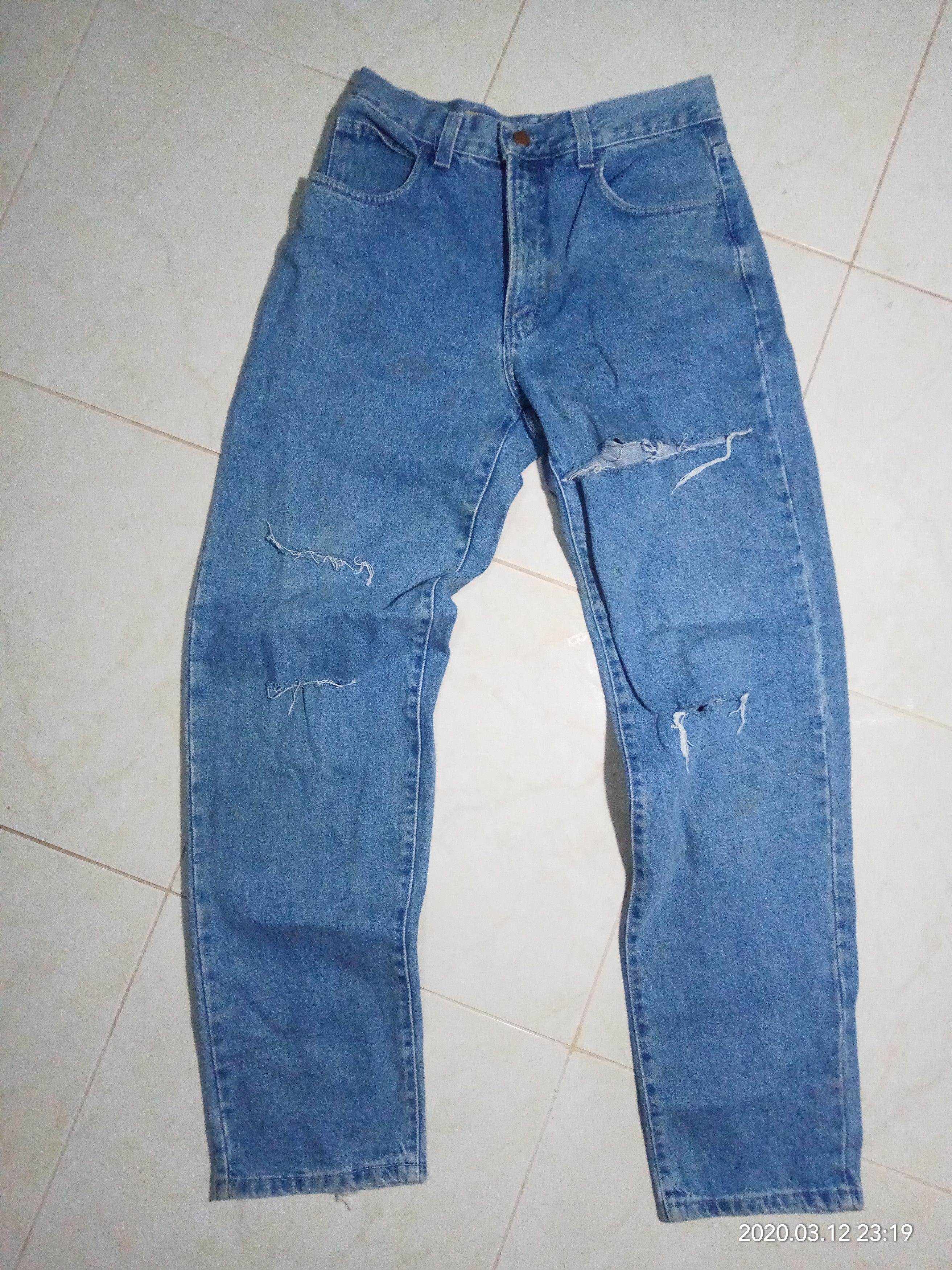 Trussardi 90s Trussardi Jeans DISTRESSED street fashion grunge Size US 30 / EU 46 - 1 Thumbnail