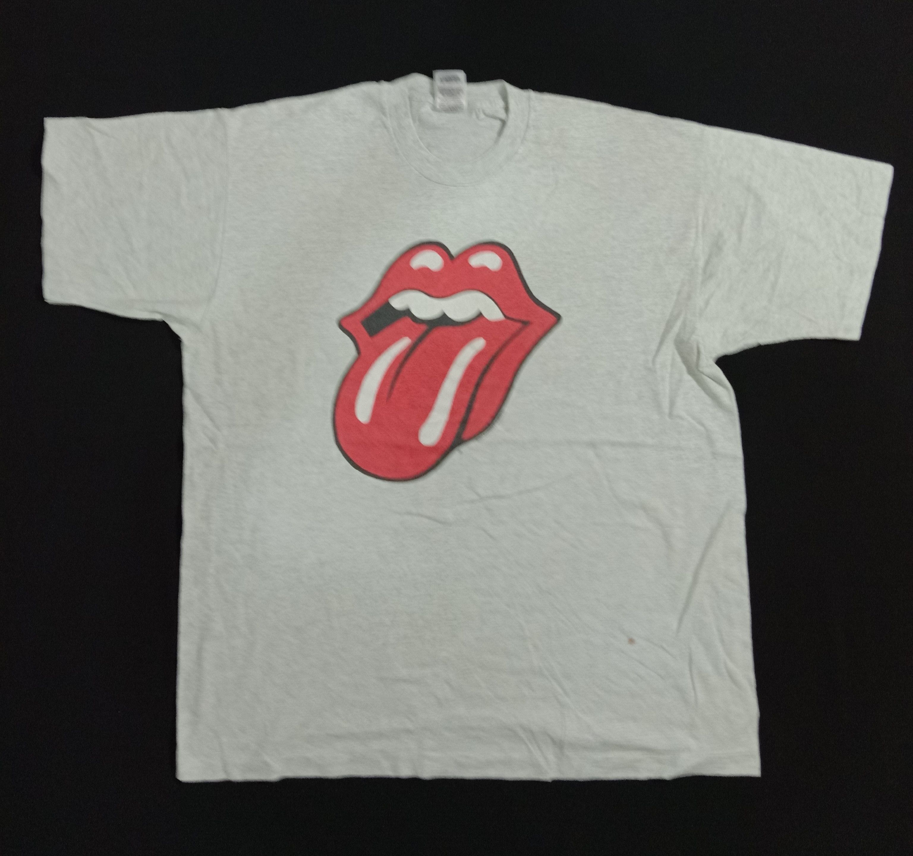 image of 1990X Clothing x Band Tees Vintage 90's The Rolling Stones Band Tee Big Logo in Grey, Men's (Size X