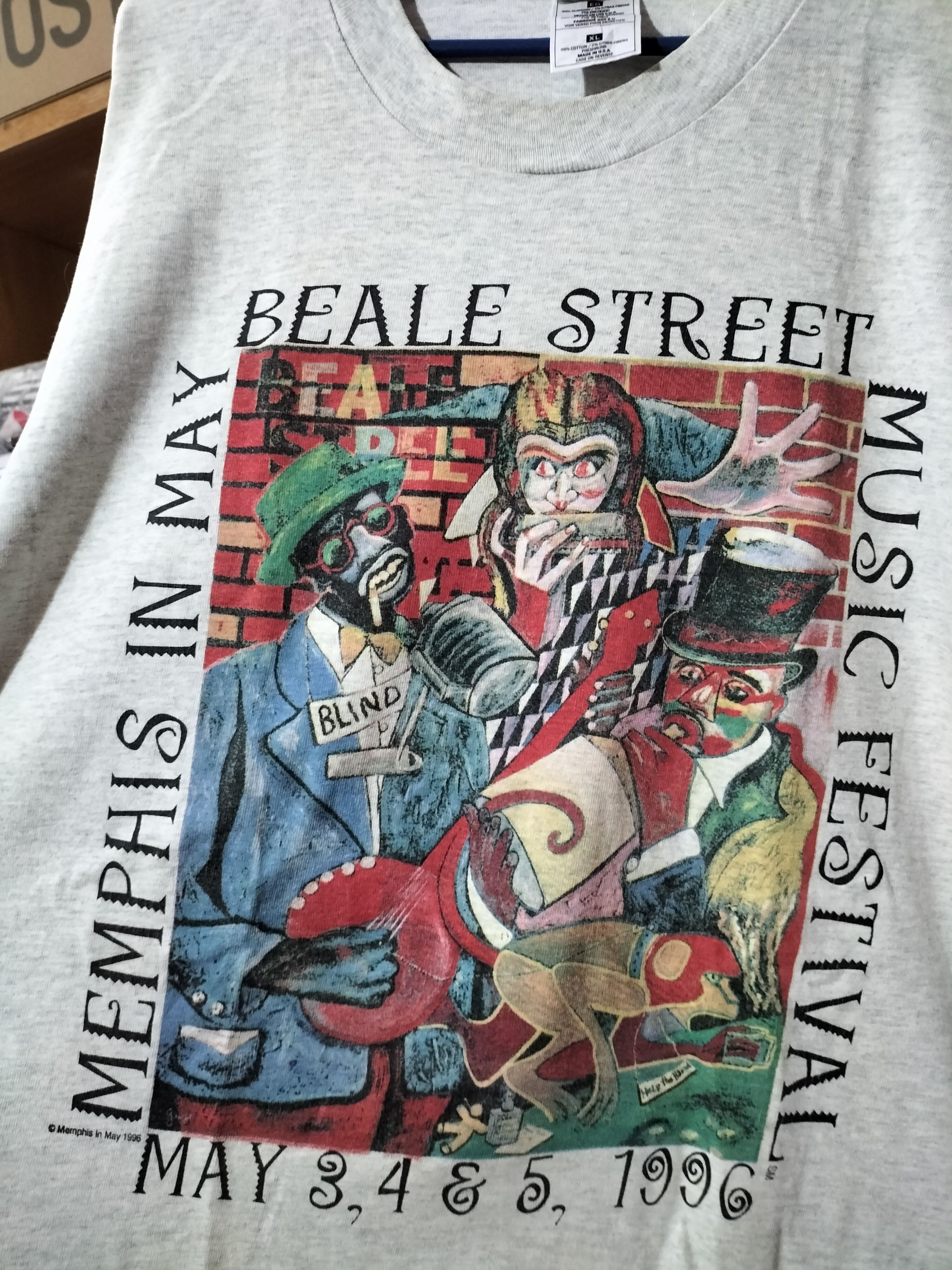 Band Tees Vintage 90s Memphis Mural Beale Street Jazz Festival Usa Size US XL / EU 56 / 4 - 2 Thumbnail