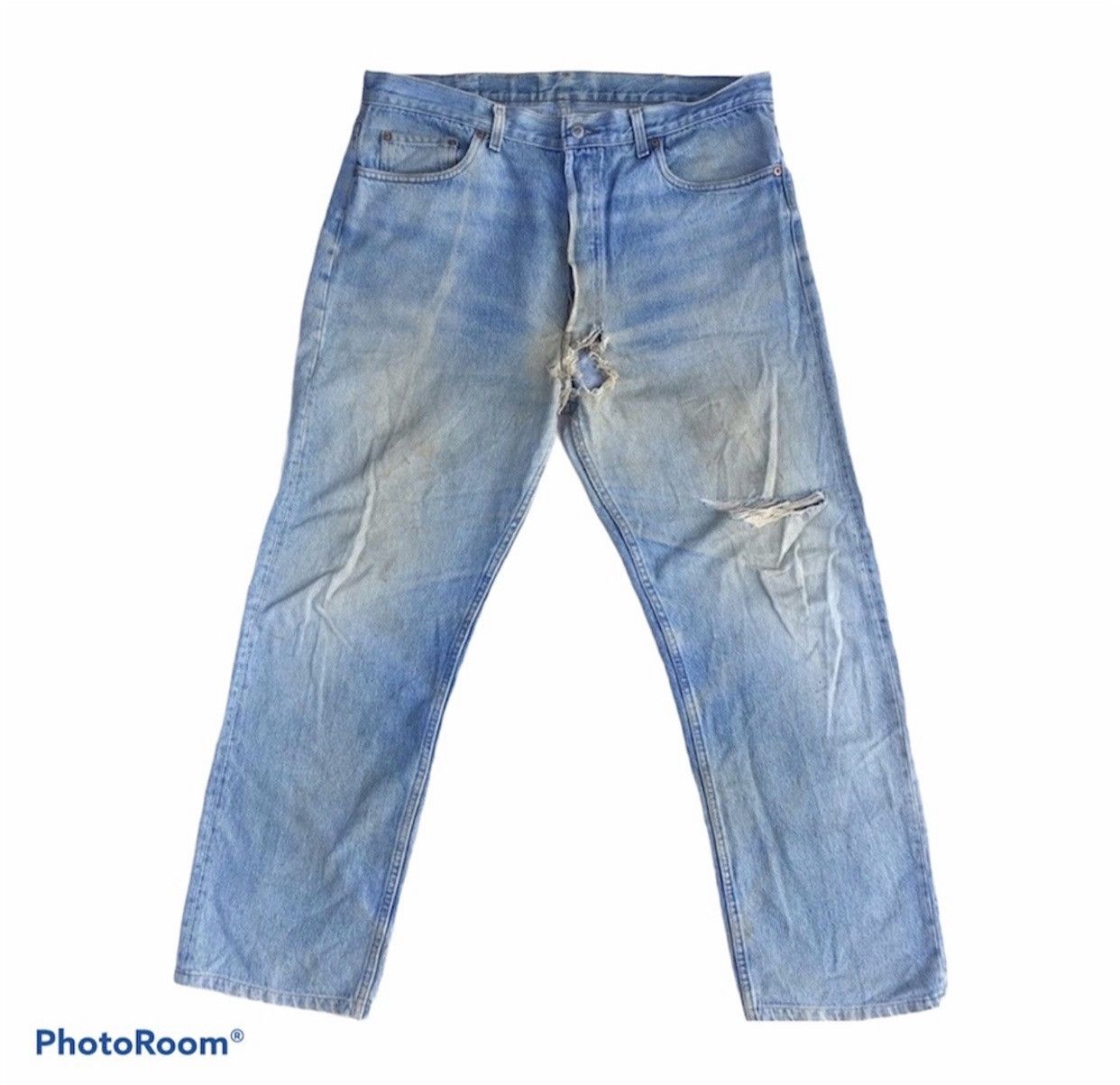 image of Levis x Levis Vintage Clothing VTG Distressed Levi’S 501 Acid Wash Jeans Made In Usa (Size 38)