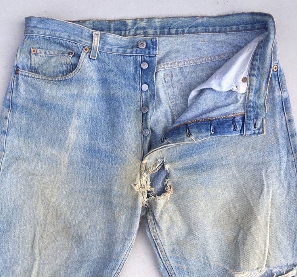 Levi's Vtg Distressed Levi’s 501 Acid Wash Jeans Made in USA Size US 38 / EU 54 - 11 Thumbnail