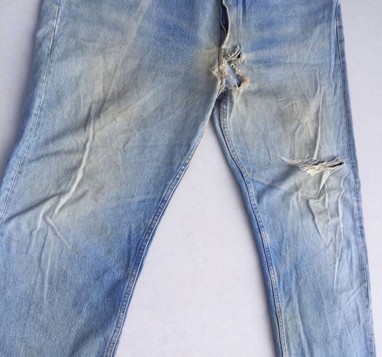 Levi's Vtg Distressed Levi’s 501 Acid Wash Jeans Made in USA Size US 38 / EU 54 - 3 Thumbnail