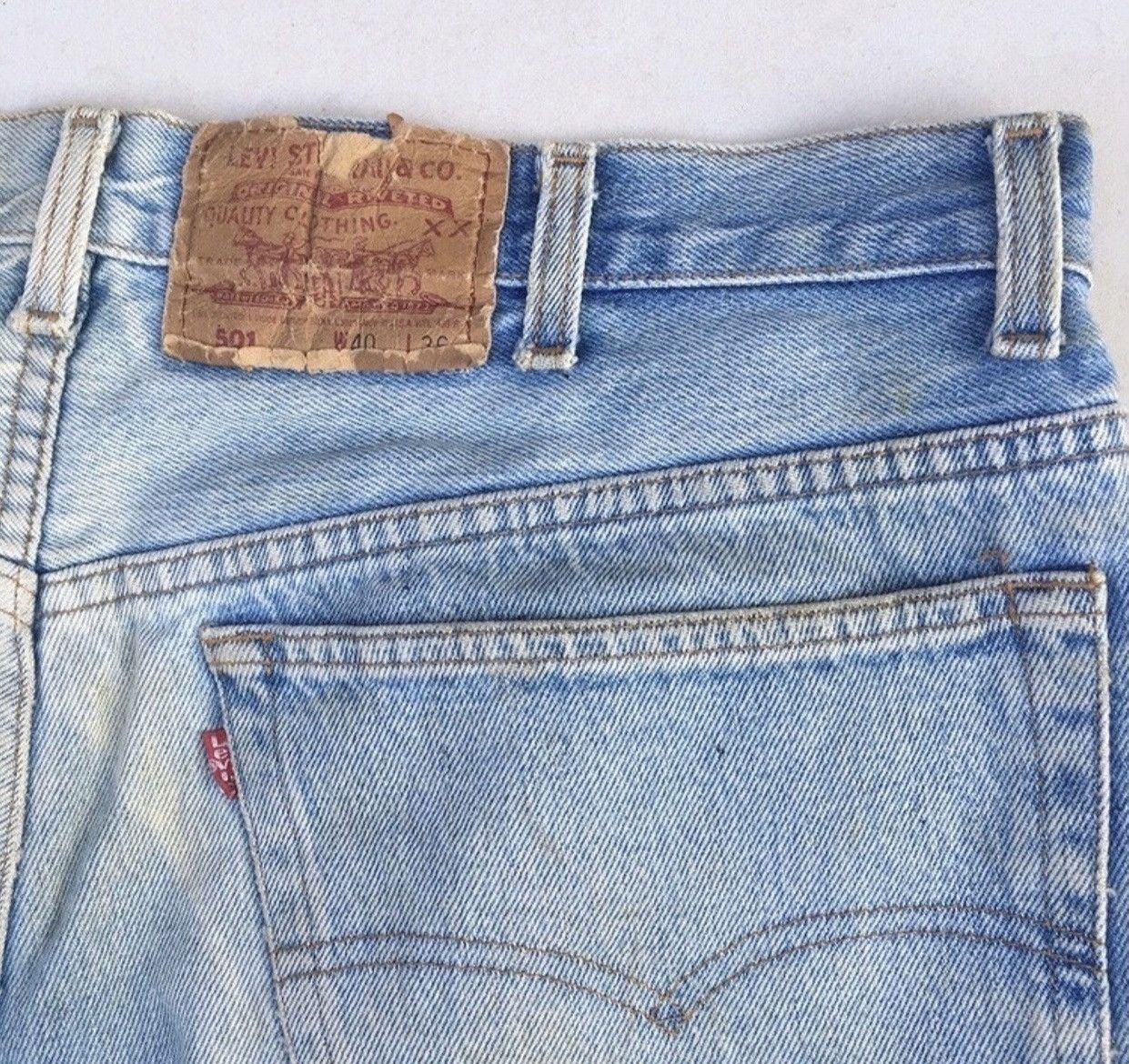 Levi's Vtg Distressed Levi’s 501 Acid Wash Jeans Made in USA Size US 38 / EU 54 - 10 Thumbnail