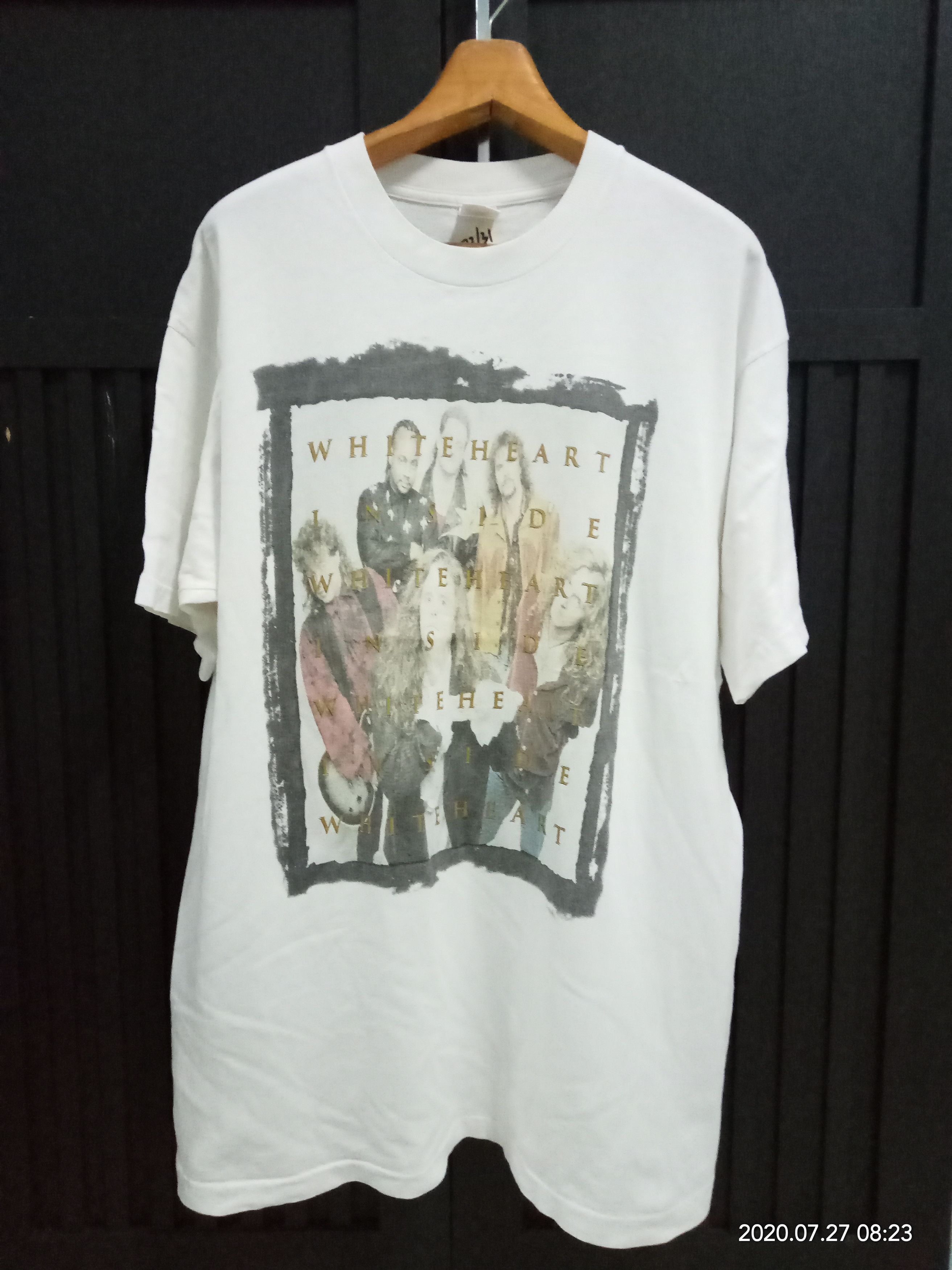 image of Band Tees x Tour Tee Vintage 90's White Heart Musical Band Tour Us, Men's (Size XL)