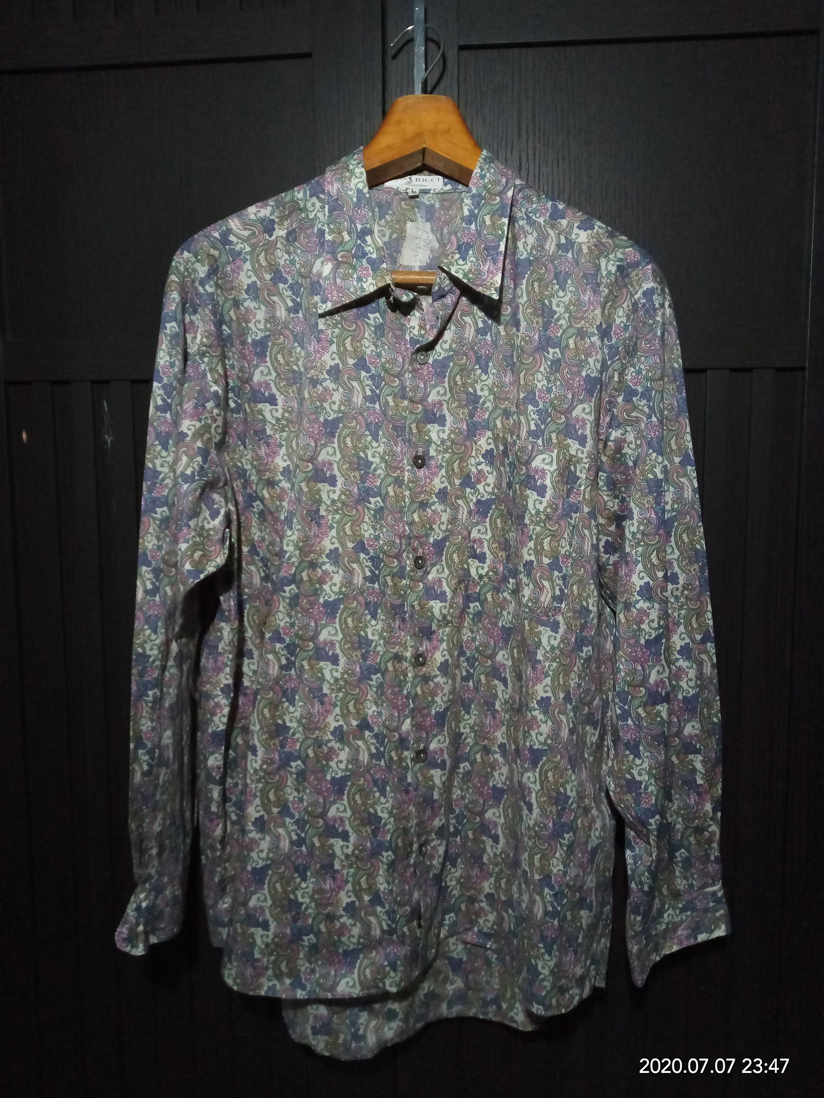 If Six Was Nine Vintage Nina Ricci Paisley Menswear shirt fashion Size US L / EU 52-54 / 3 - 1 Thumbnail