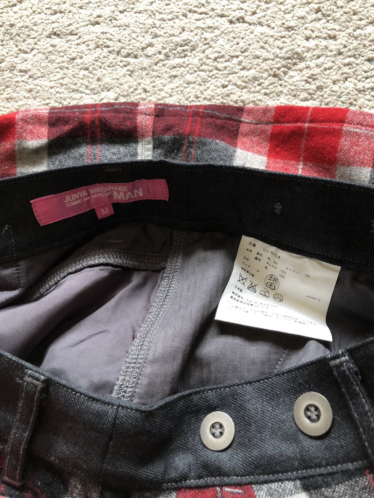 Comme des Garcons Homme Plus SS2012 Junya Watanabe CDG Red Tartan Skirt Size 28" / US 6 / IT 42 - 10 Thumbnail