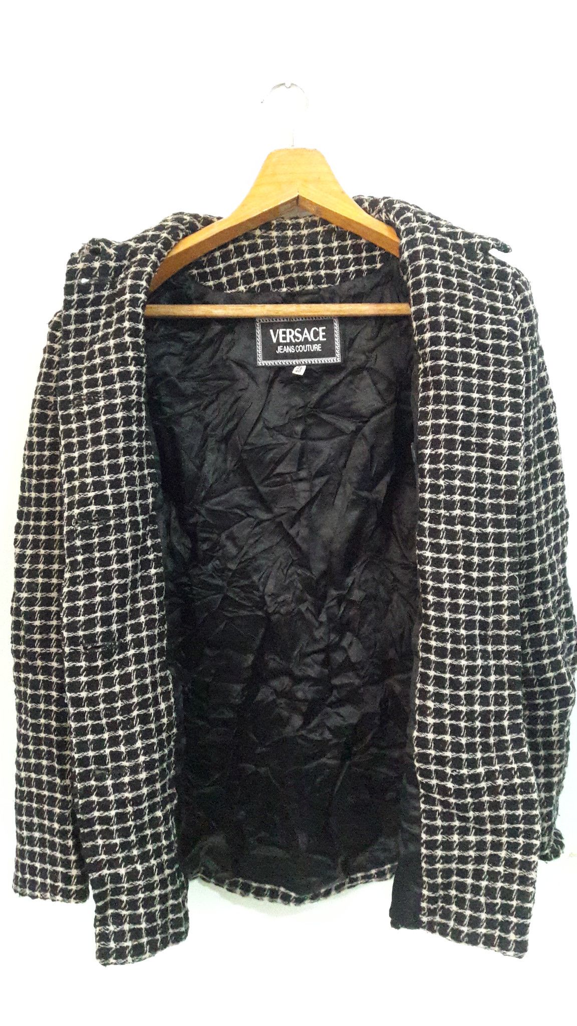 Versace Jeans Couture Vintage Versace Wool Coat Plaid fashion luxury classic Size M / US 6-8 / IT 42-44 - 4 Thumbnail