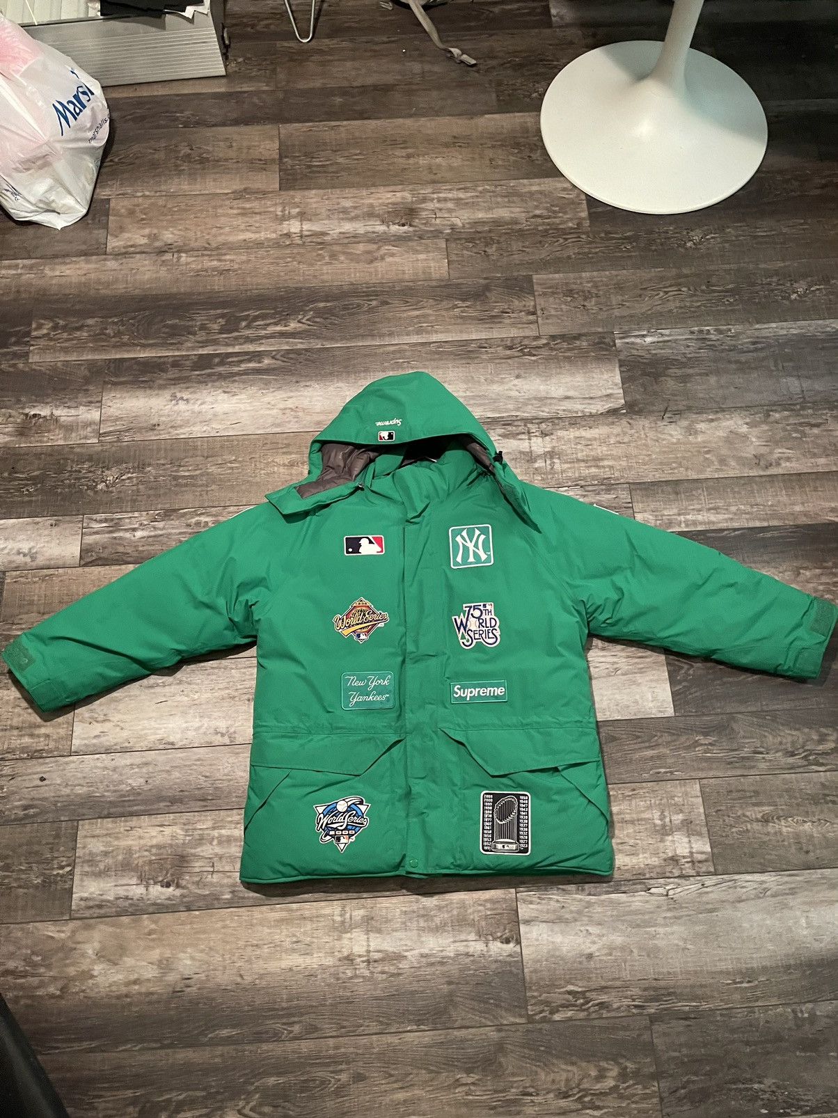 SUPREME NY YANKEES JACKET GORE TEX 700 Fill - GREEN for Sale in