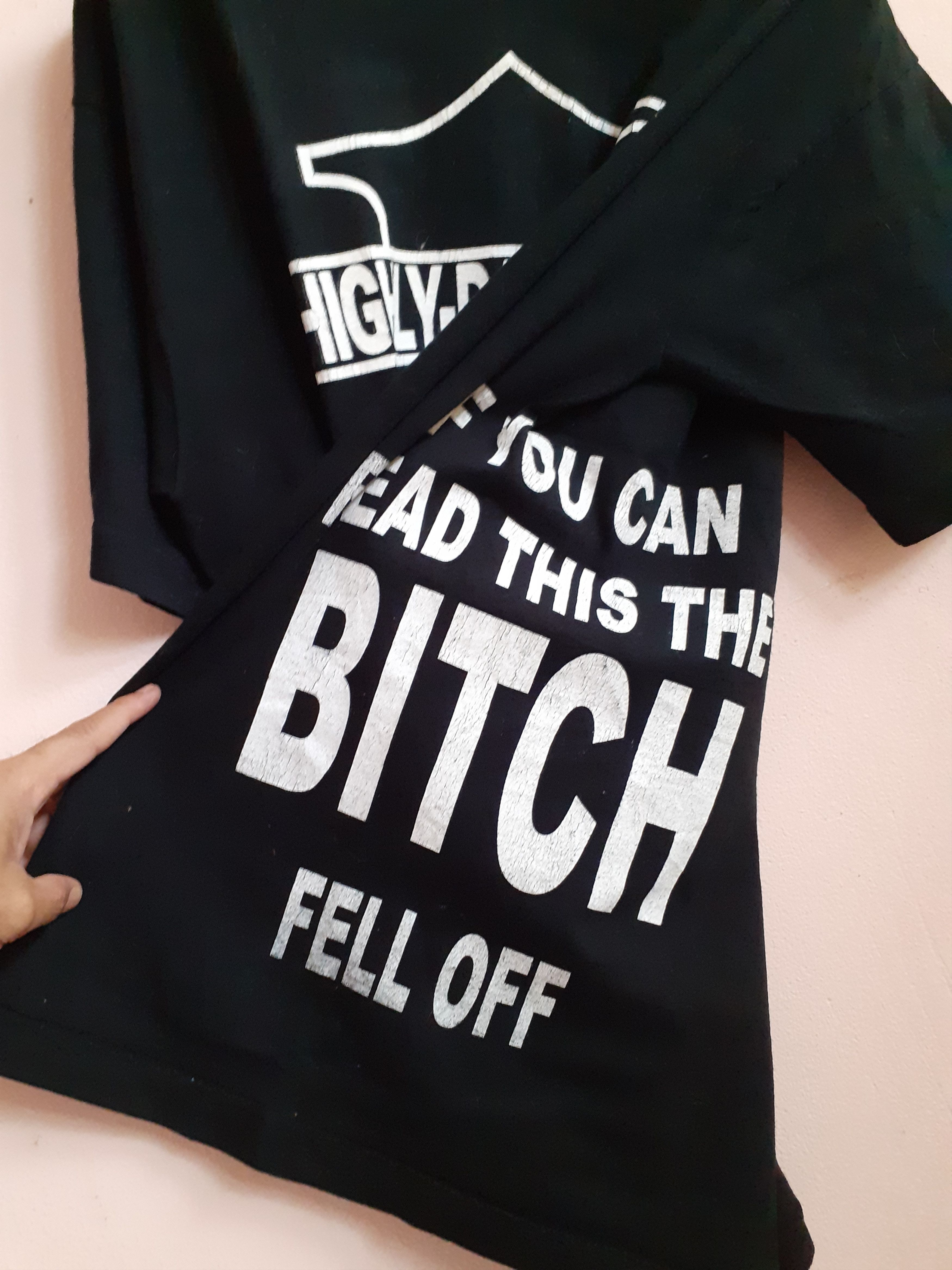 Harley Davidson 90s Quote If You Read This Bitch Feel Off HD styles Size US XL / EU 56 / 4 - 7 Thumbnail
