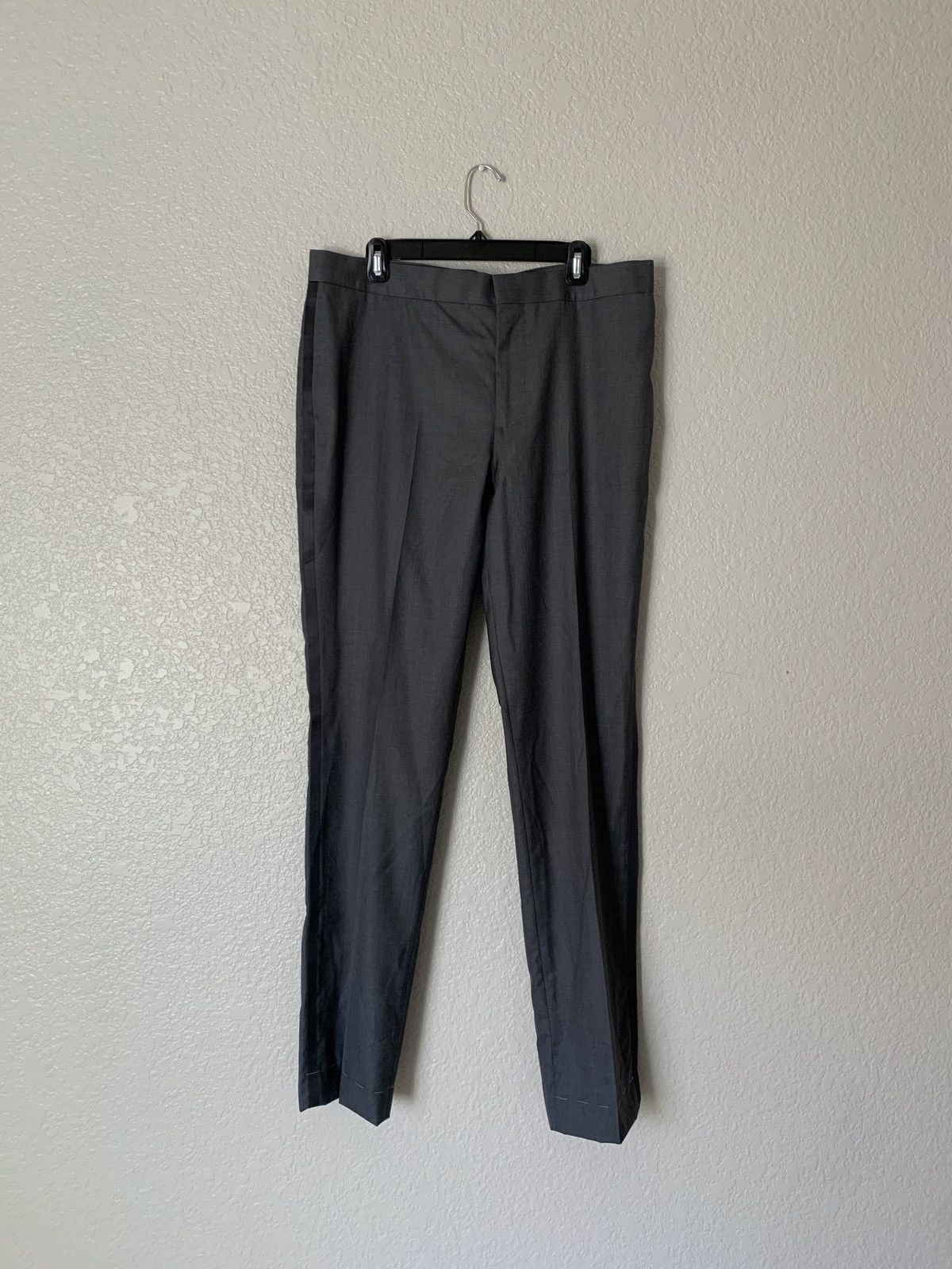 Image of Brunello Cucinelli Final $1200 Wool Tuxedo Pants in Grey, Men's (Size 36)