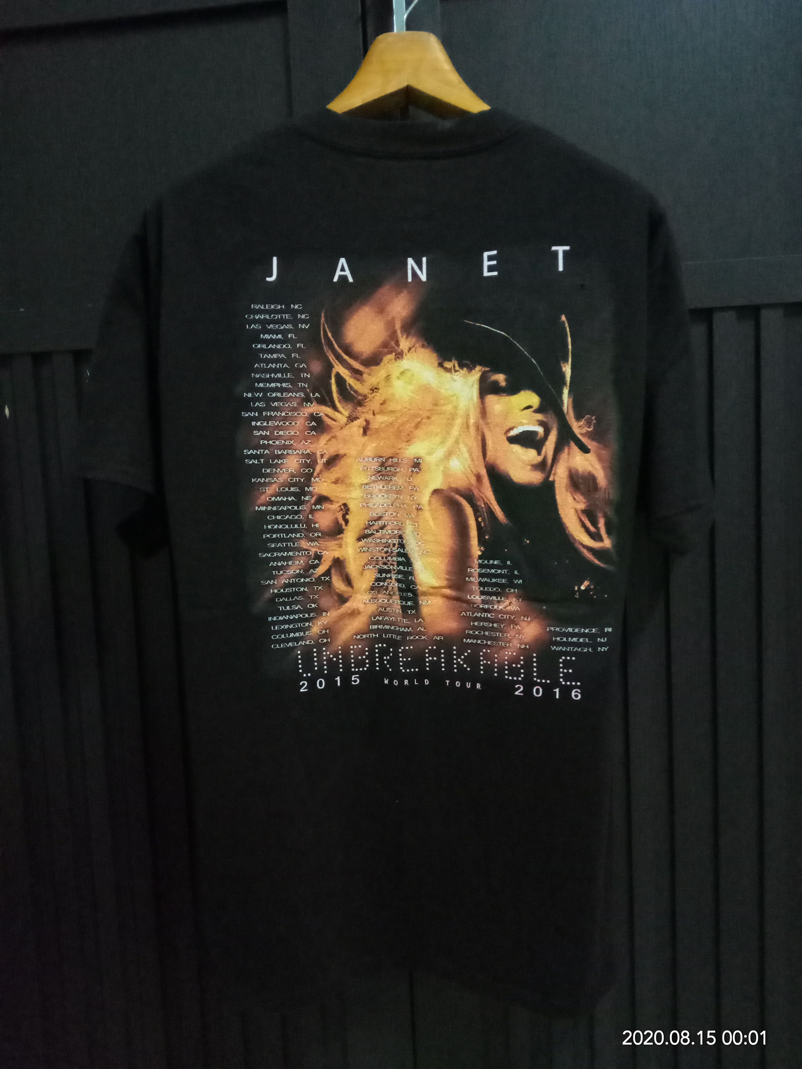 Band Tees Janet Jackson concert Unbreakable World tour 2015 Usa Size US M / EU 48-50 / 2 - 3 Thumbnail