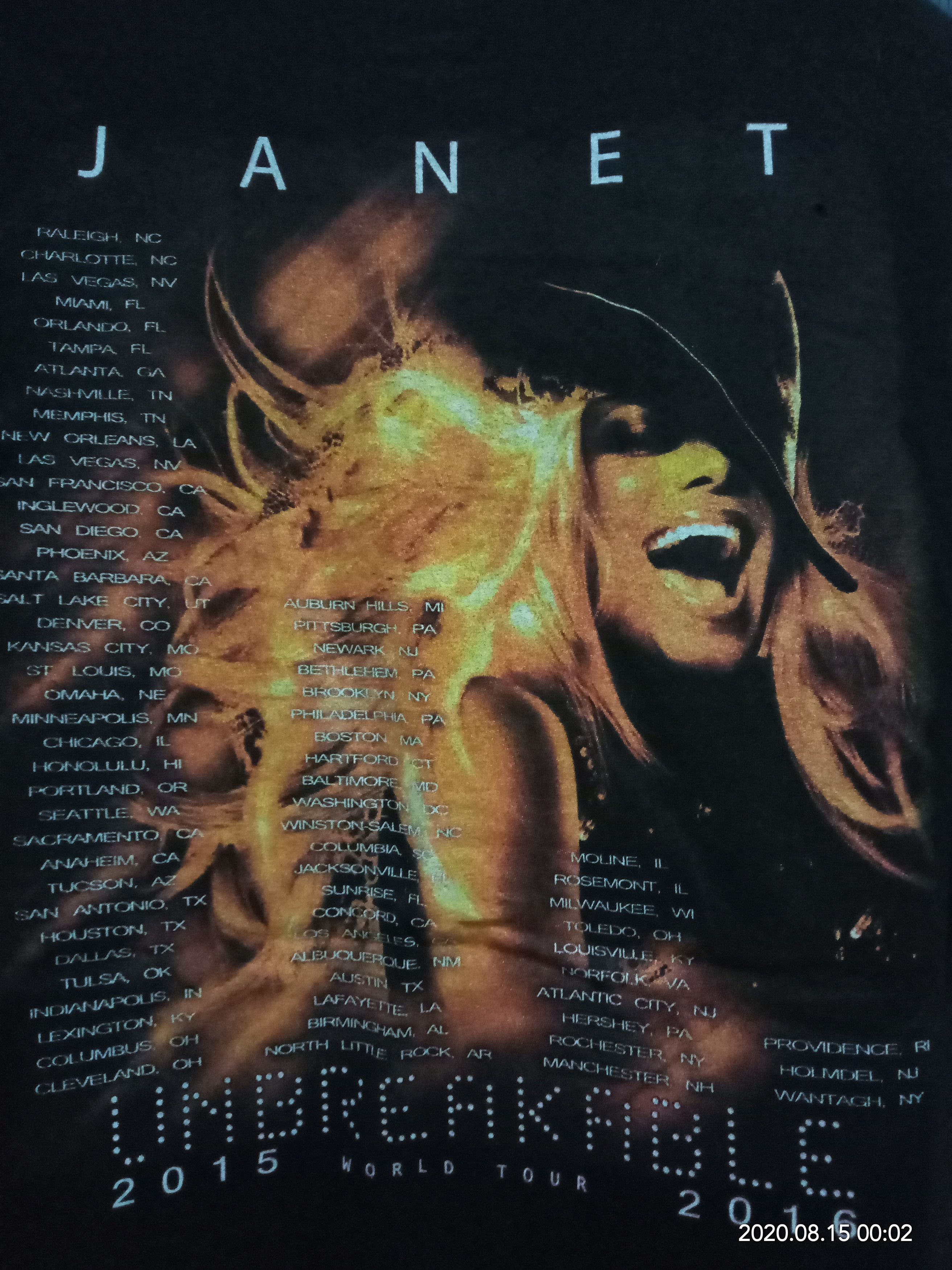Band Tees Janet Jackson concert Unbreakable World tour 2015 Usa Size US M / EU 48-50 / 2 - 5 Thumbnail