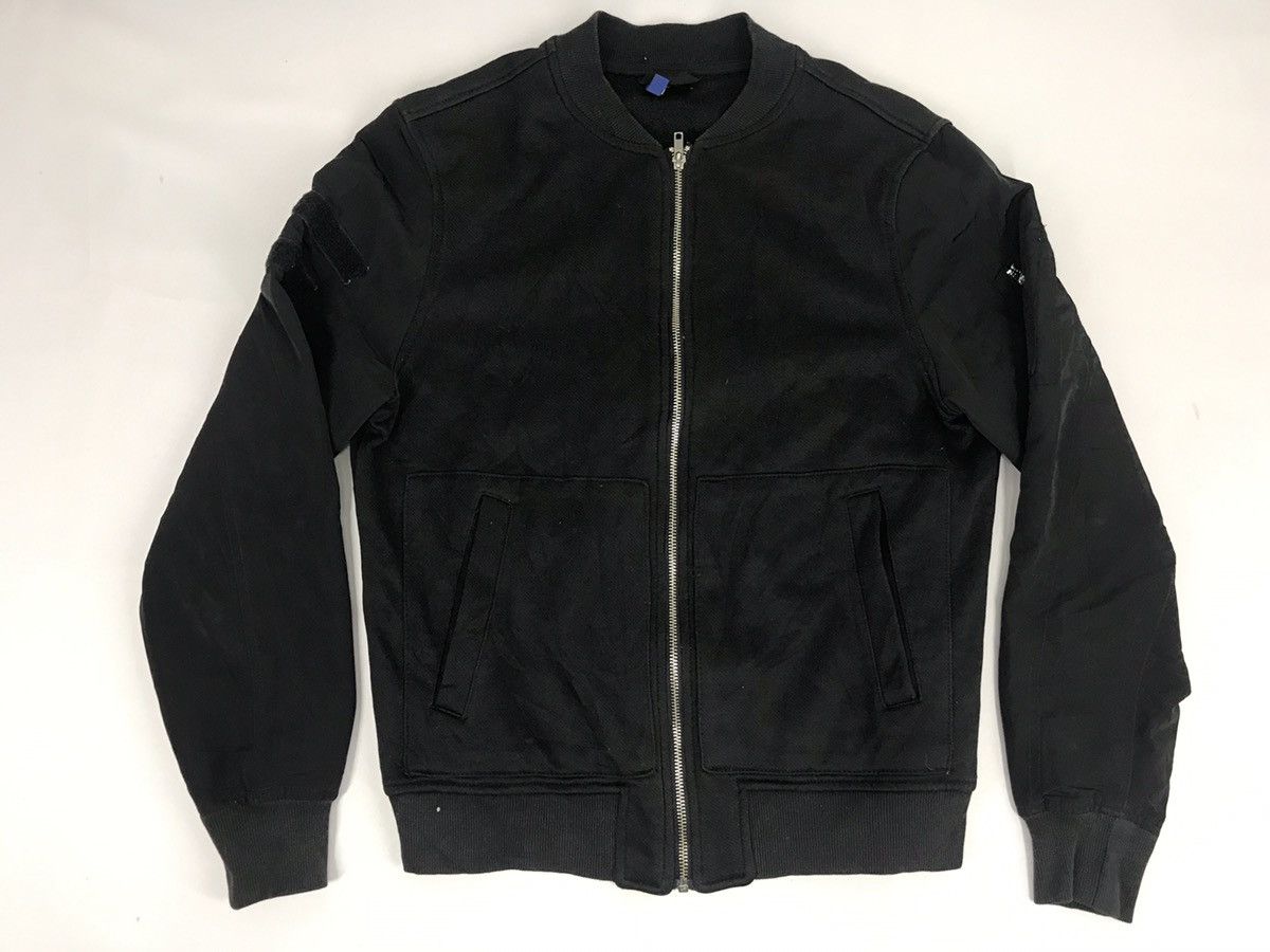 image of H&m Divided Logo Wide Bowl Military Style Jacket Bomber in Black, Men's (Size Small)
