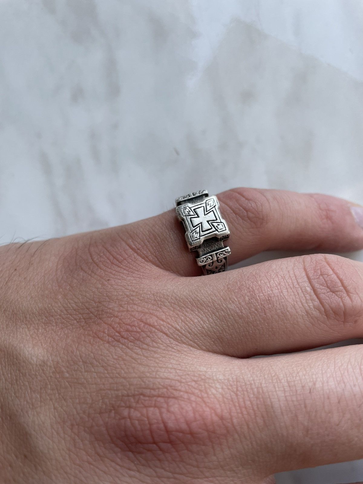 Vintage Maltese Cross Templar Knights Silver Ring Rare Size ONE SIZE - 7 Thumbnail
