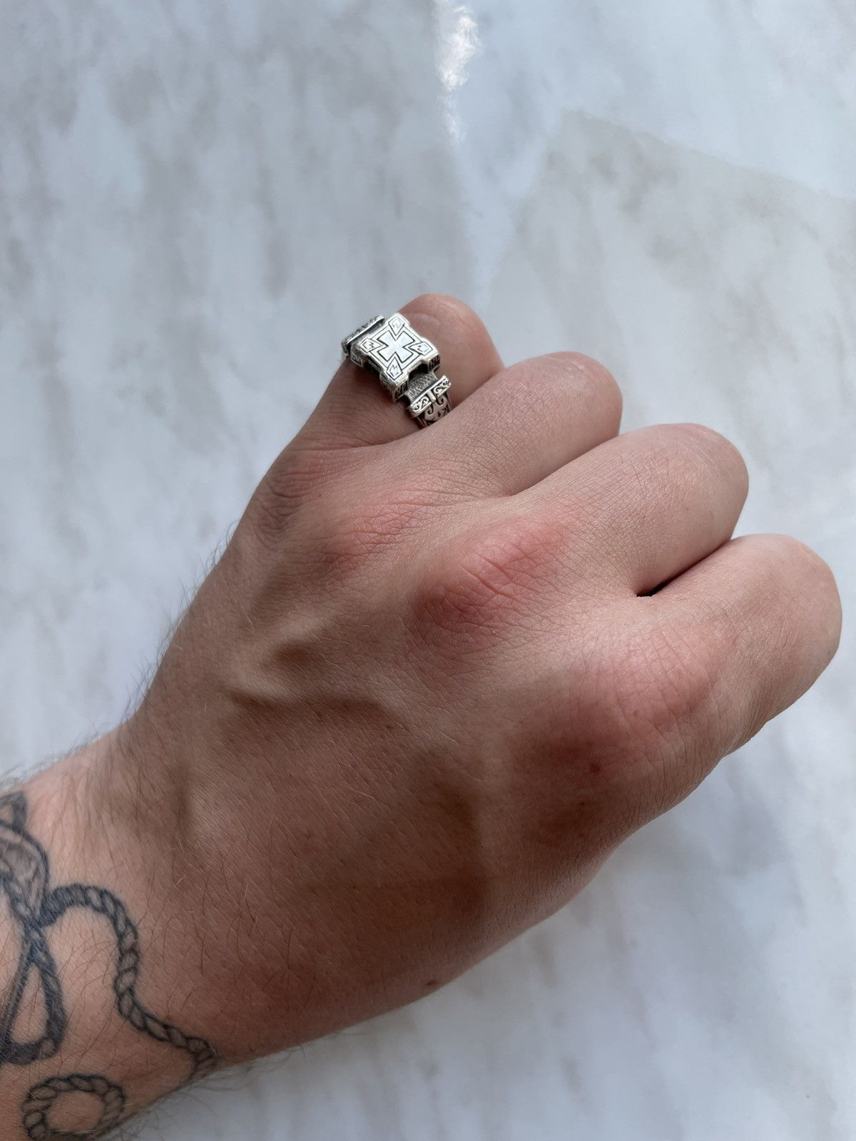 Vintage Maltese Cross Templar Knights Silver Ring Rare Size ONE SIZE - 6 Thumbnail