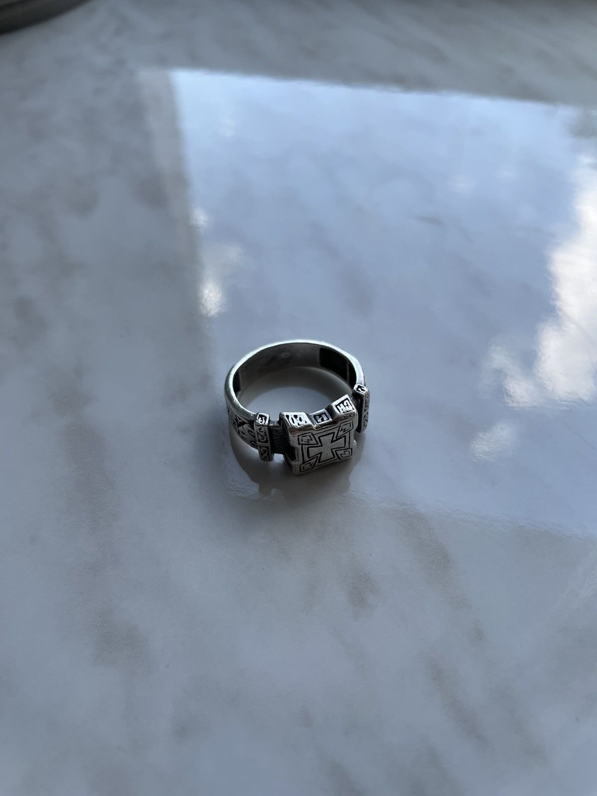 Vintage Maltese Cross Templar Knights Silver Ring Rare Size ONE SIZE - 2 Thumbnail