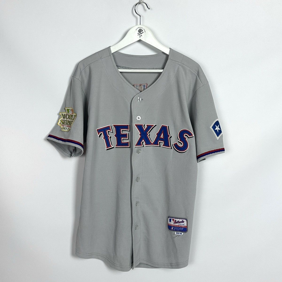 Majestic Vintage 00s MLB Texas Young Majestic Jersey 2011 World y2k Size US M / EU 48-50 / 2 - 2 Thumbnail